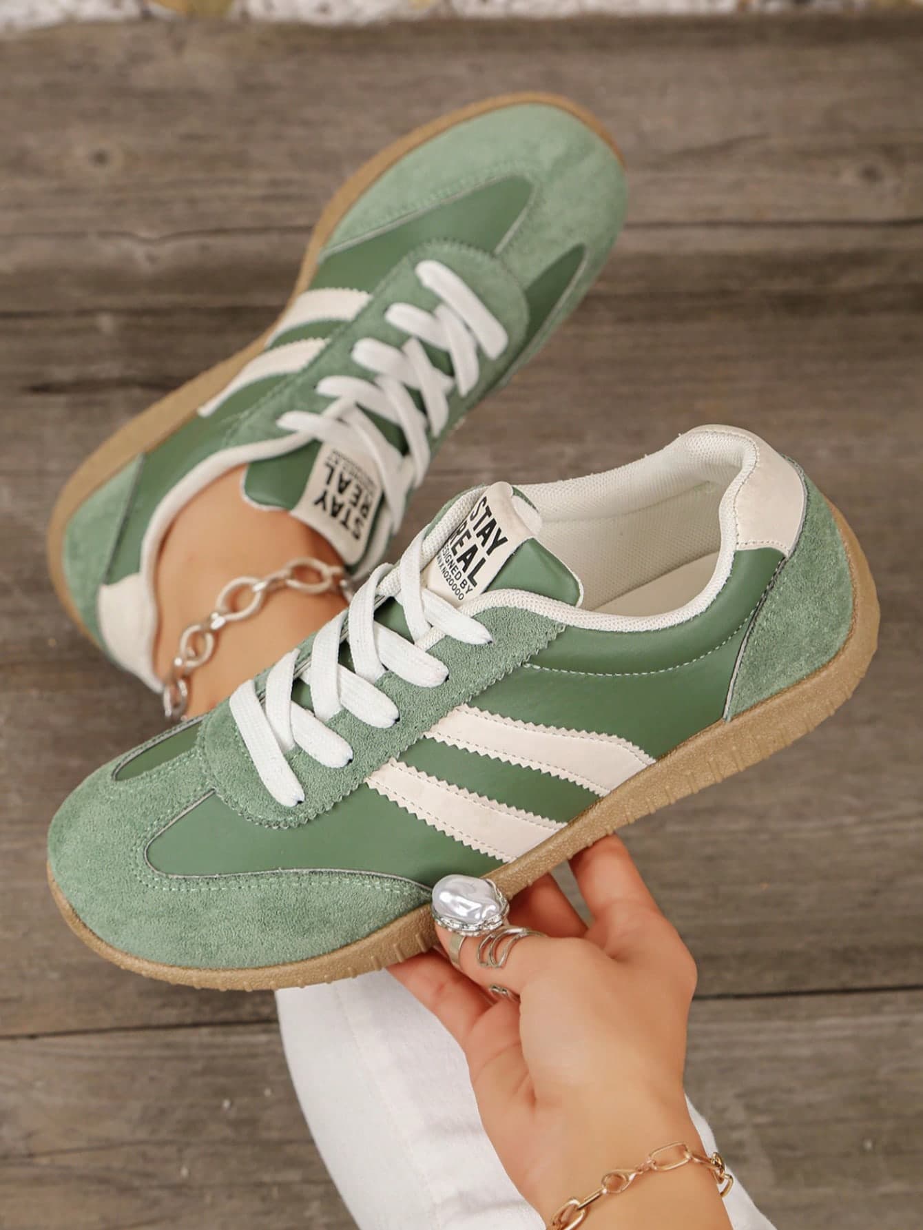 Hidkat Women's Summer Casual Flat Soft Bottom Non-Slip Splicing Color Outdoor Sports Shoes, Suitable For Spring And Autumn
