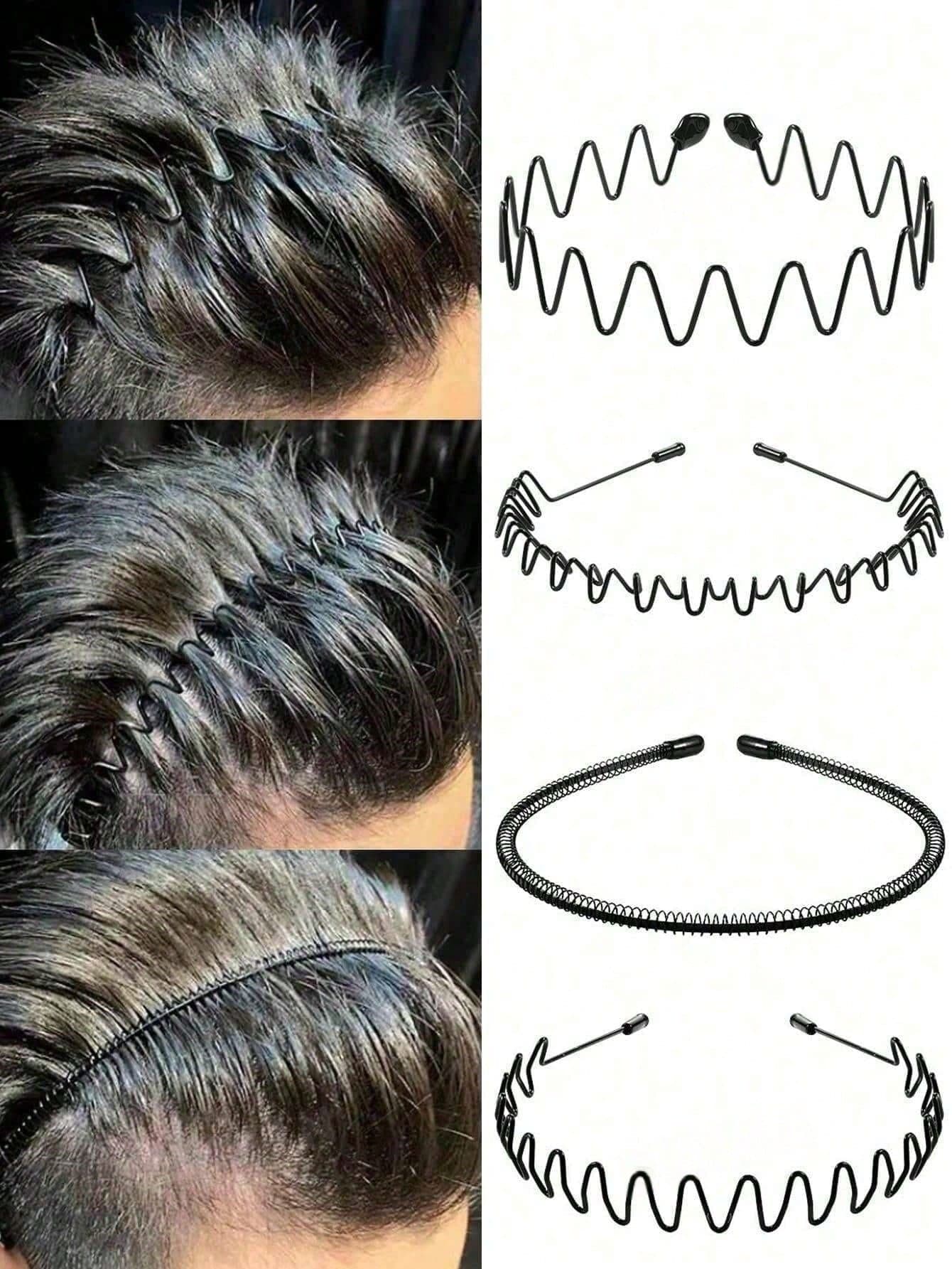 1-5pcs Minimalist Metal Wavy Hair Hoop, Facial Cleansing Headband, Wavy Hair Clip, Unisex Hair Accessory, Suitable For Men And Women