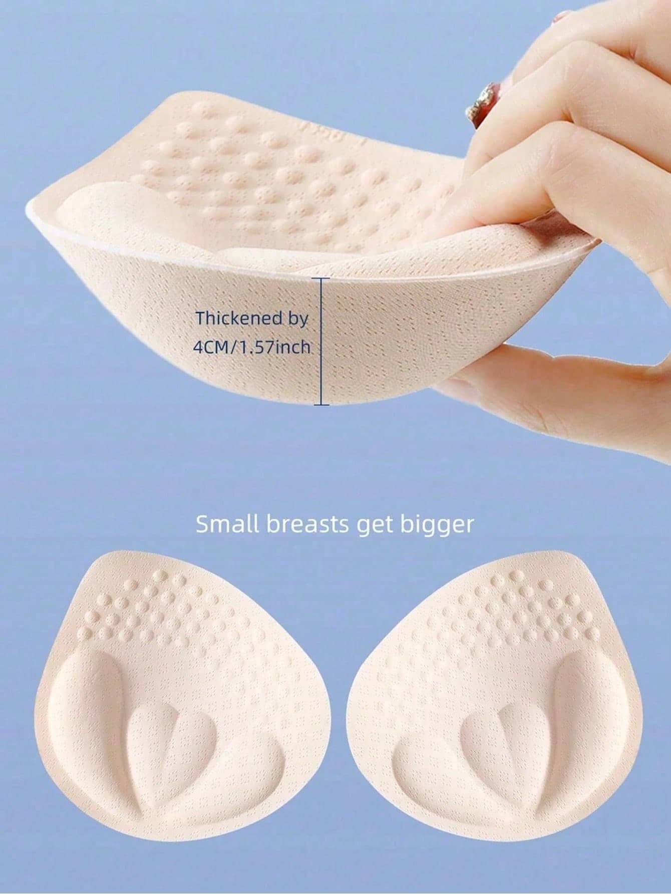 1 Pair Thick 4cm Bra Pads, Small Size Removable & Washable Push-Up Bra Inserts, Increase Bust Thickness, Bra & Lingerie Accessories