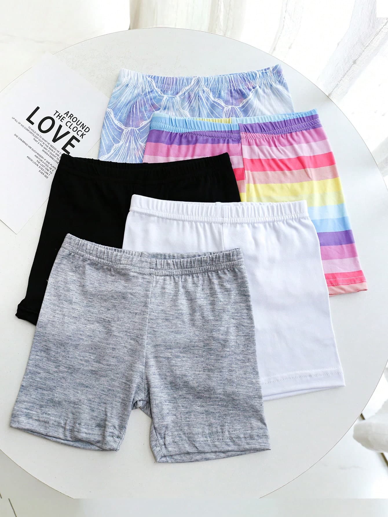 5pcs Girls' Safety Shorts, Lightweight & Breathable, Soft & Comfortable, Cute & Minimalist, Suitable For Daily All-Match Matching, Summer
