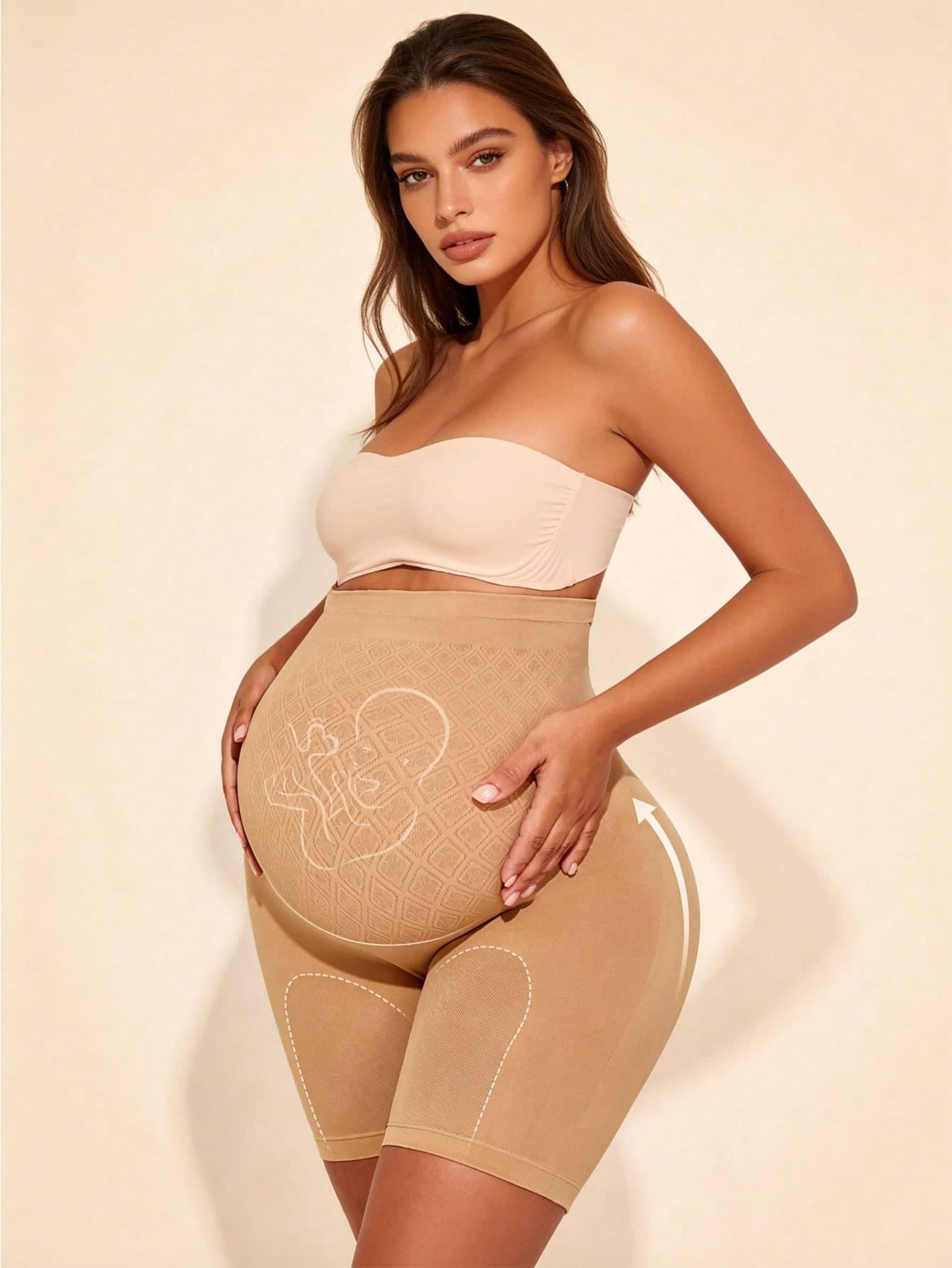Hart & Haze Maternity Shorts, Belly Support Mid-Thigh Shorts, Yoga Pants, Maternity Activewear Shorts, Cycling Shorts, Basic Style