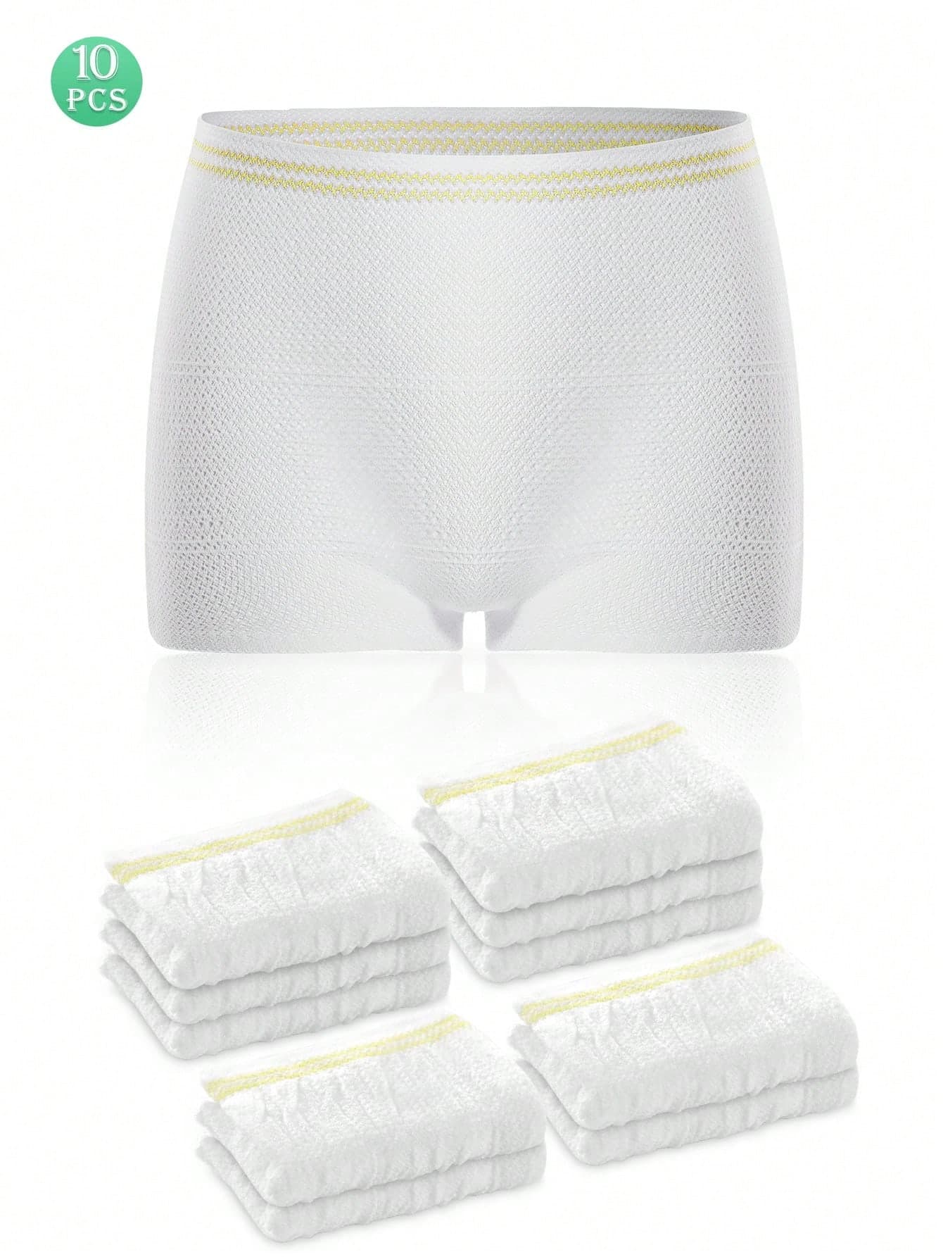10pcs/Pack CARER Mesh C-Section Recovery Underwear, Elastic Care Shorts, High Waist Disposable Maternity Panties