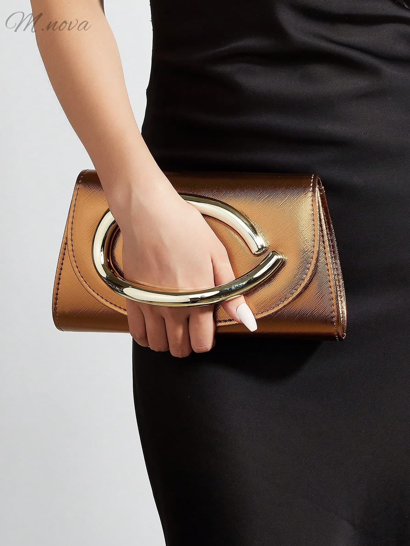 Elegant Large Women's PU Material Clutch Bag Evening Bag Party Bag, With Detachable Chain, Suitable For Weddings, Parties, Banquets And Other Occasions