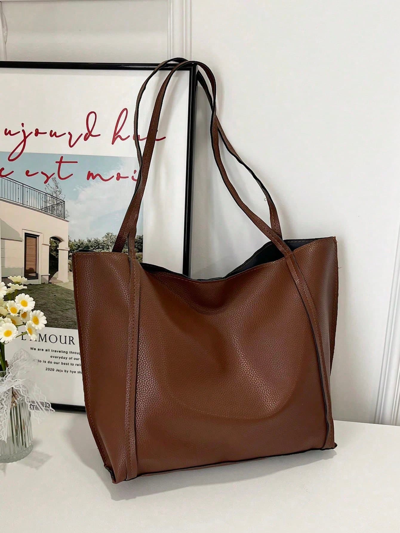 Lightweight Business Casual Minimalist Shoulder Tote Bag, Suitable For Teens, Women, College Students, New Professionals And White-Collar Workers, Perfect For Office, University, Work, Business, Commute, Outdoor Activities, Travel, Outings, School Bag And Other Occasions. Large Capacity, Portable And Easy To Use. Suitable For Teens, Women, College Students, Also Suitable For Office, University, Middle School, High School And Various Occasions.