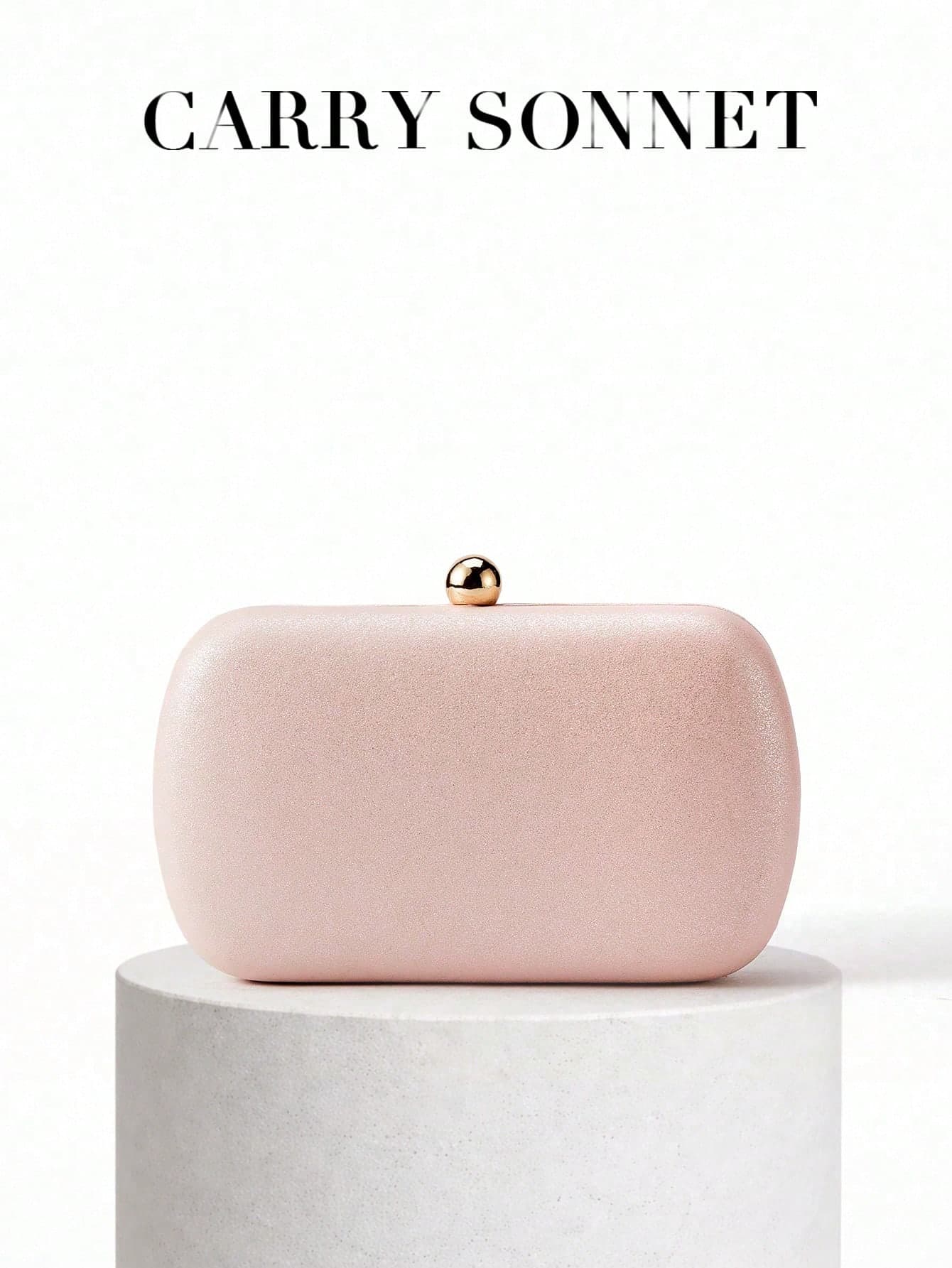 Women's Acrylic Clutch Bag, Pearl Shiny Hard Case Evening Bag With Detachable Shoulder Strap, Suitable For Party, Wedding, Prom, Gift For Her