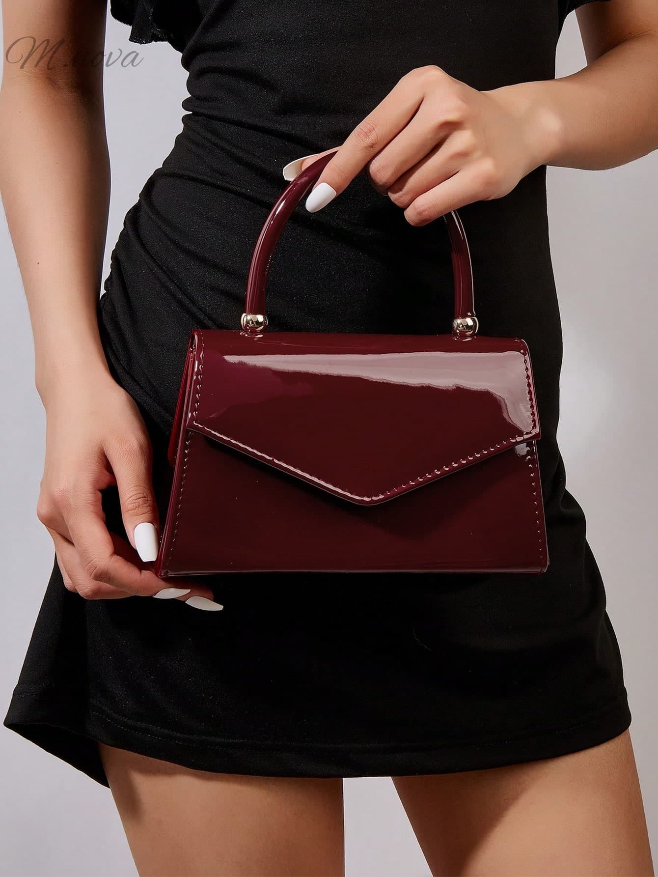 Fashionable Solid Color Mirror Handbag, Elegant Ladies' Business Bag, Suitable For Party Girls, College Students, Brides