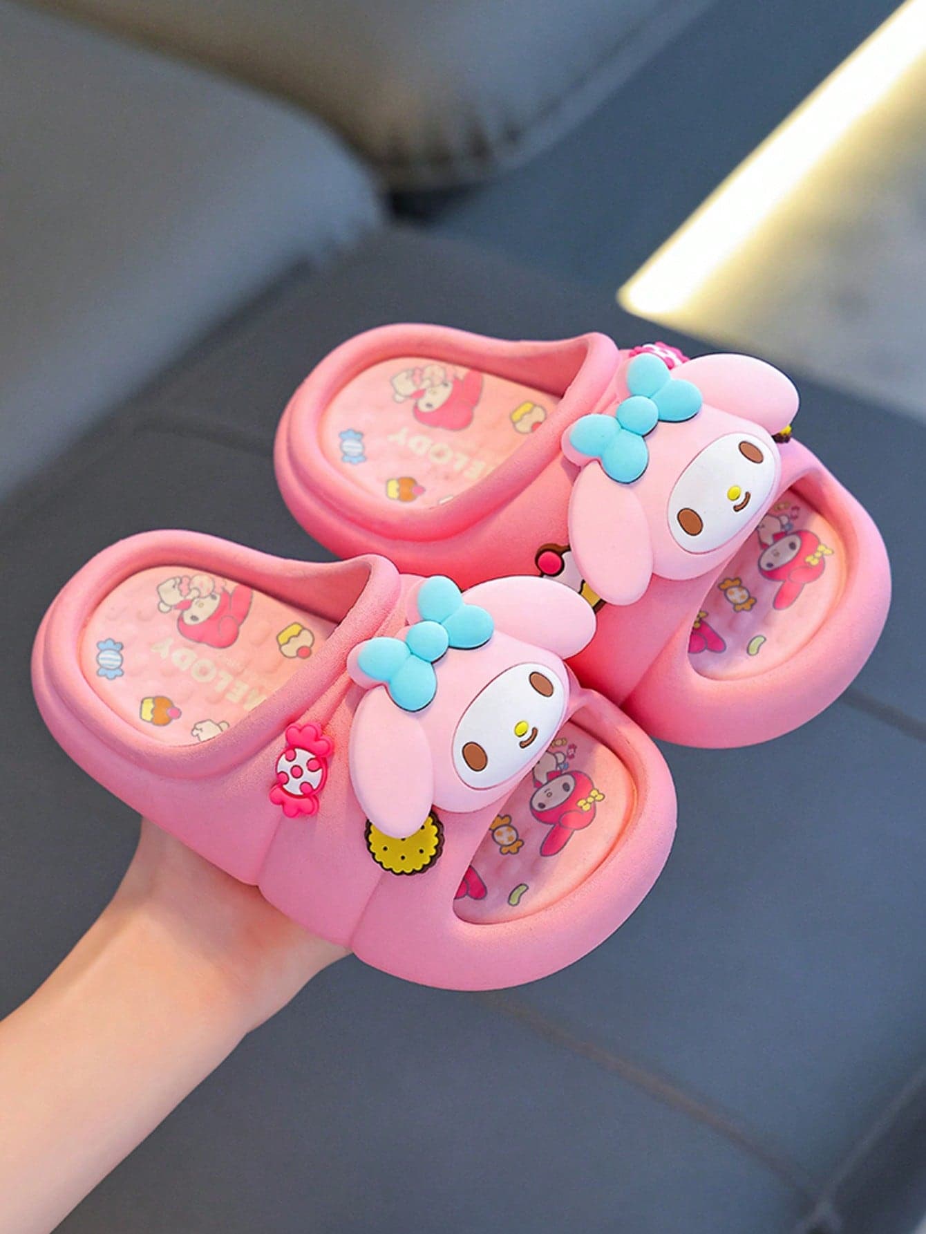 SANRIO 1 Pair Kids Cartoon Cute Non-Slip Indoor Slippers, Girls Summer Bathroom Shower Sandals
