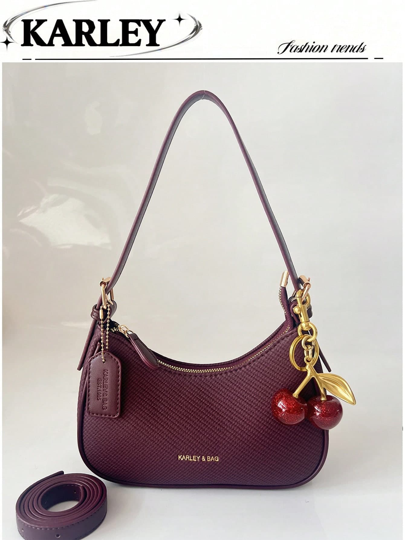 2026 New Fashion Classic Versatile Letter Decor Design Solid Color PU Material Shoulder Bag, Suitable For Shopping, Y2K Underarm Bag