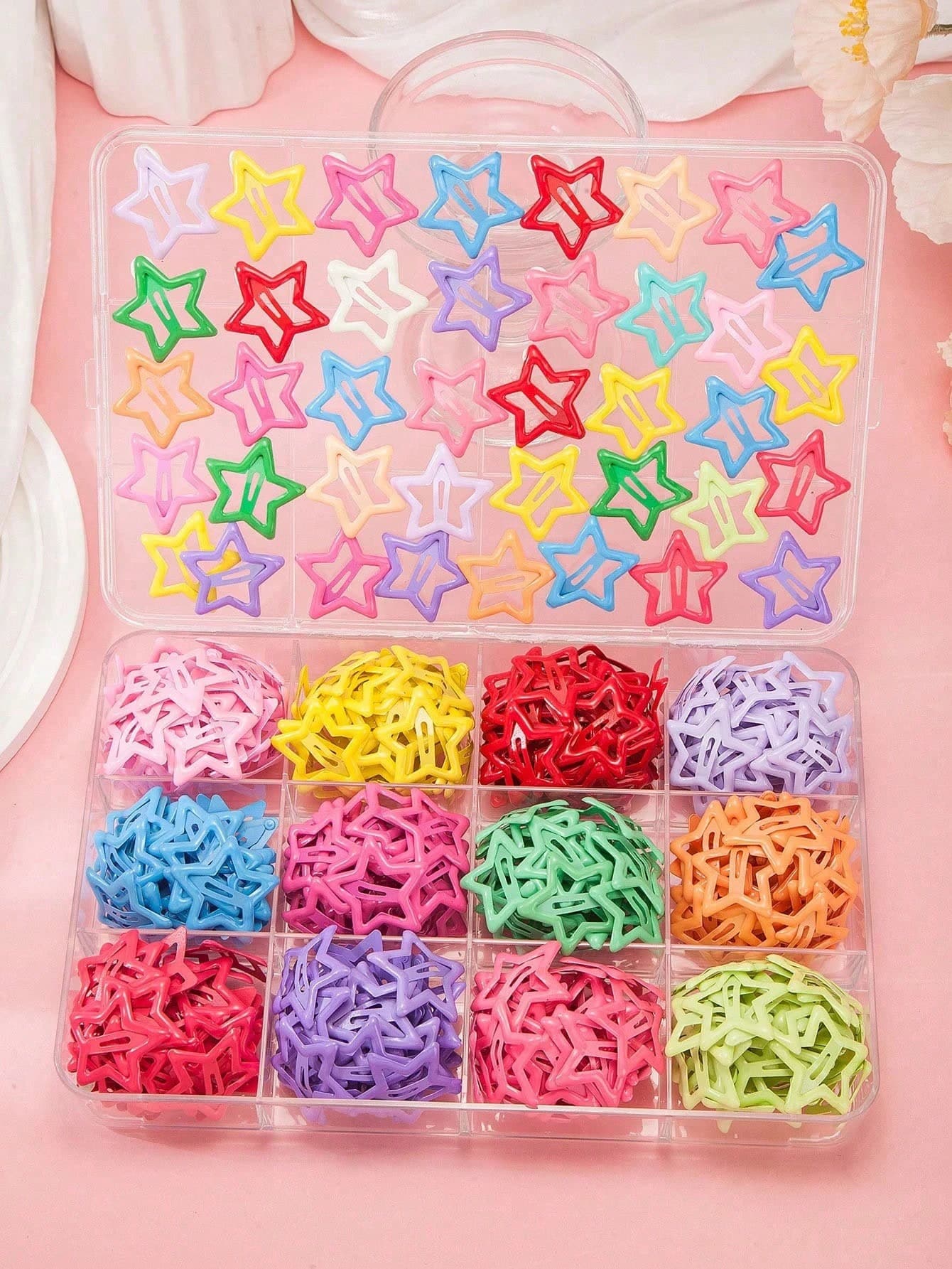 30/60/90pcs/Set Colorful Star Hair Accessories For Girls, Simple & Cute, Shiny Surface. Includes BB Clips, Side Clips, Hair Clips, Bangs Clips And Loose Hair Clips, Suitable For Girls' Daily Use.