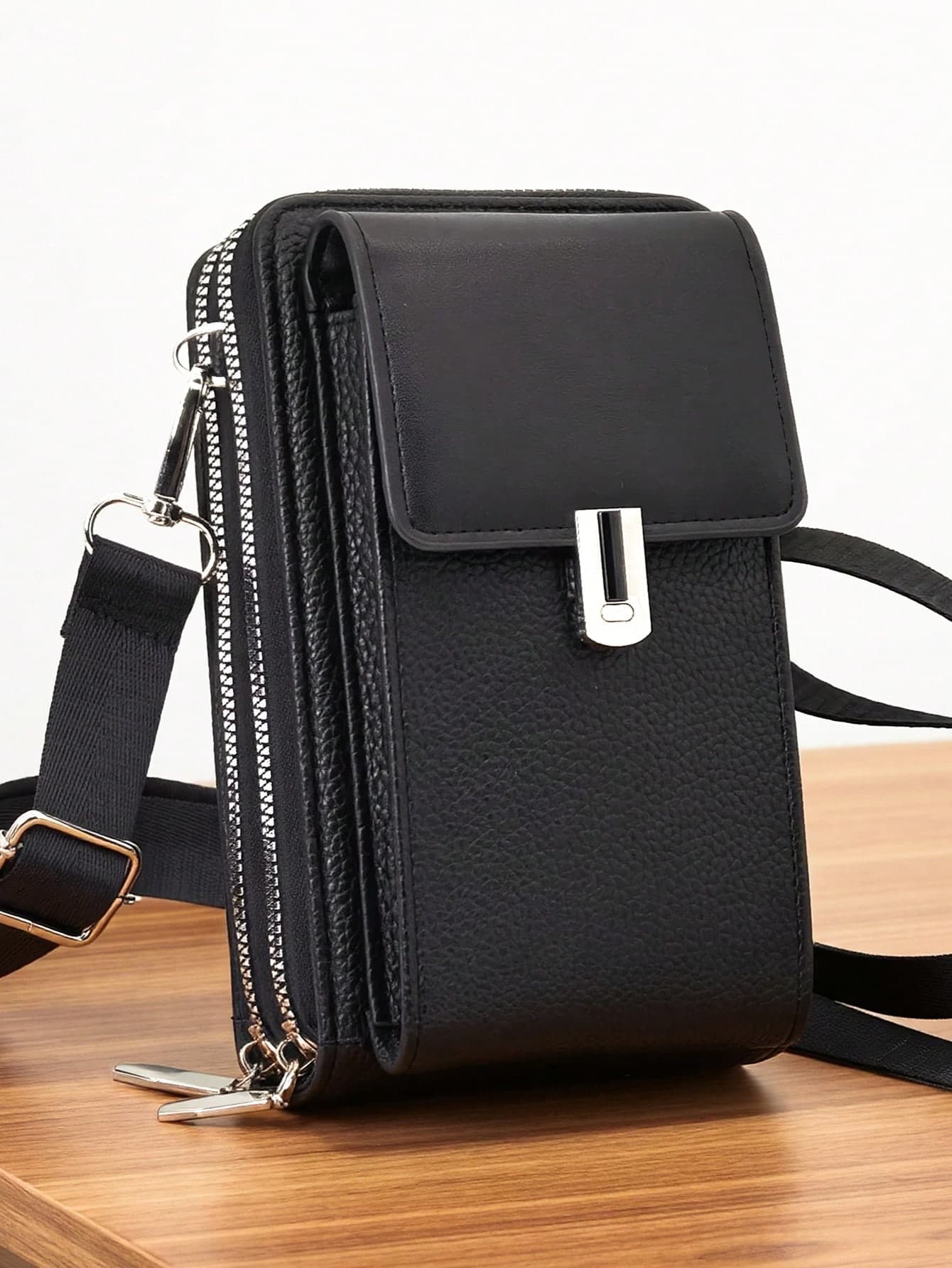 New Crossbody Bag, Multifunctional Large Capacity Double Zipper Phone Wallet, Fashionable Minimalist Yet Exquisite And Soft, Suitable For Casual Vacation And Dating