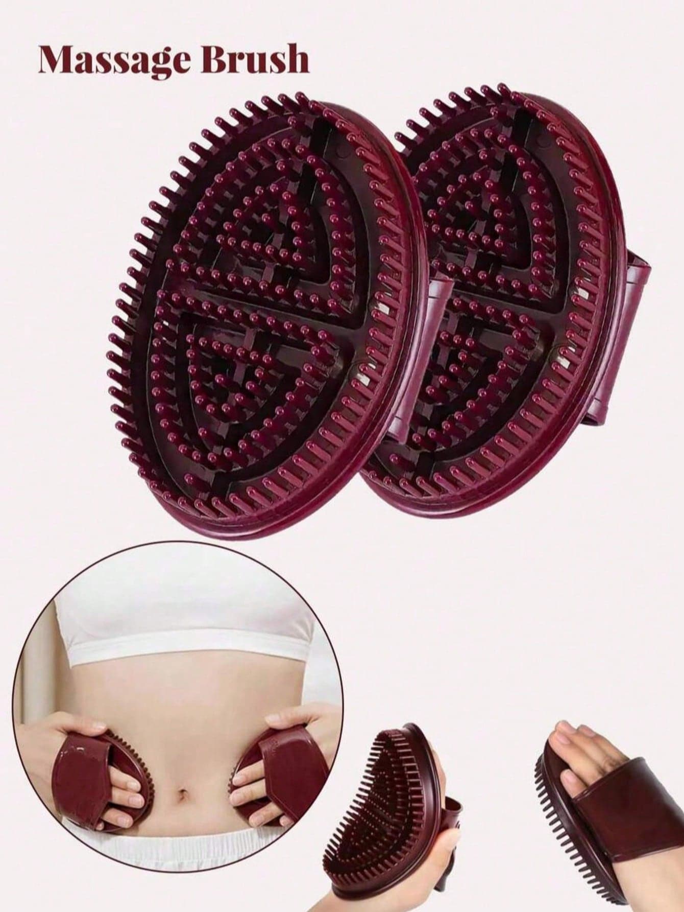Manual Chakra Massage Brush, Full Body Handheld Massager Double-Sided Design | Non-Electric Massager, Personal Massager, Exfoliating Muscle Tool,Body Massage Tool, Abdominal & Leg/Scalp / Abdominal Massage Brush, Christmas / Holiday Gift