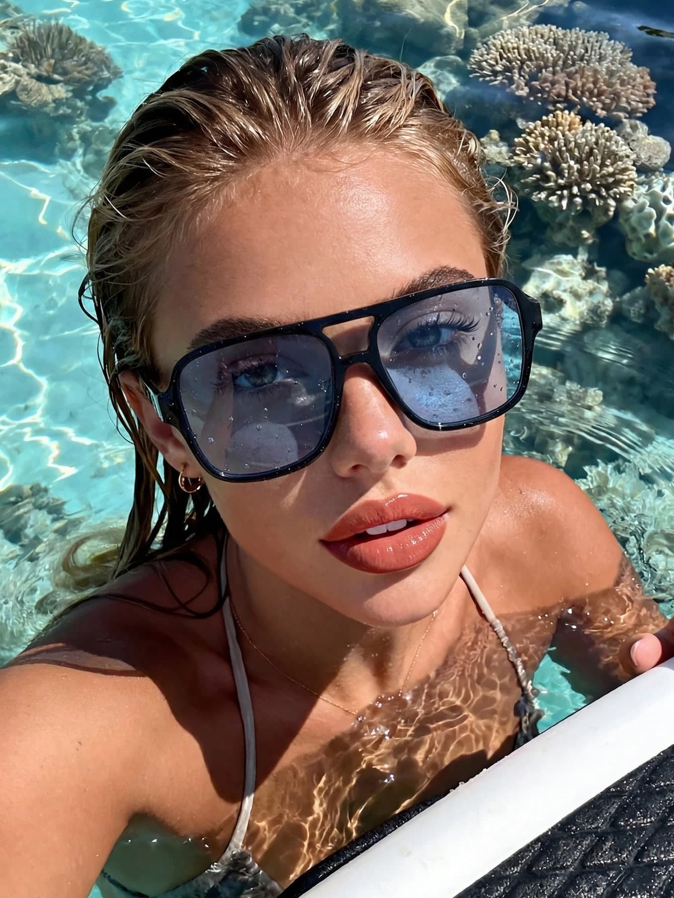 1 Pair Women's Aviator Frame Ocean Blue Sunglasses, Suitable For Daily Use, Family Outings, Travel, Holiday Outfits, Sports Style, Driving, Beach, Vacation Atmosphere, Golf, Hiking, Elegant Look