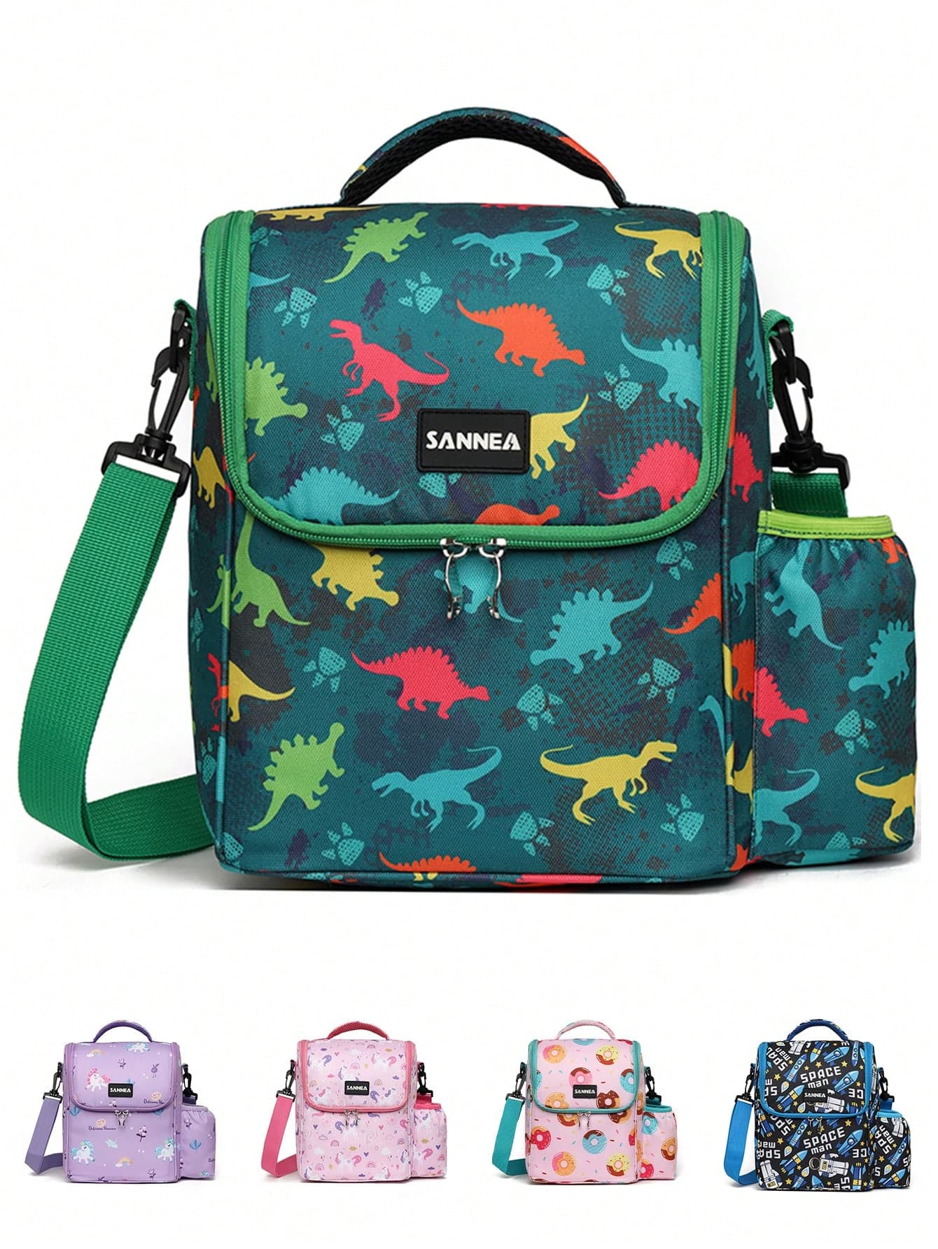 SANNE 1PC Insulated Lunch Bag, Large Capacity Thermal Cooler Tote Kit With Handle & Detachable Shoulder Strap, PEVA Bento Bag For Women, Picnic & Camping