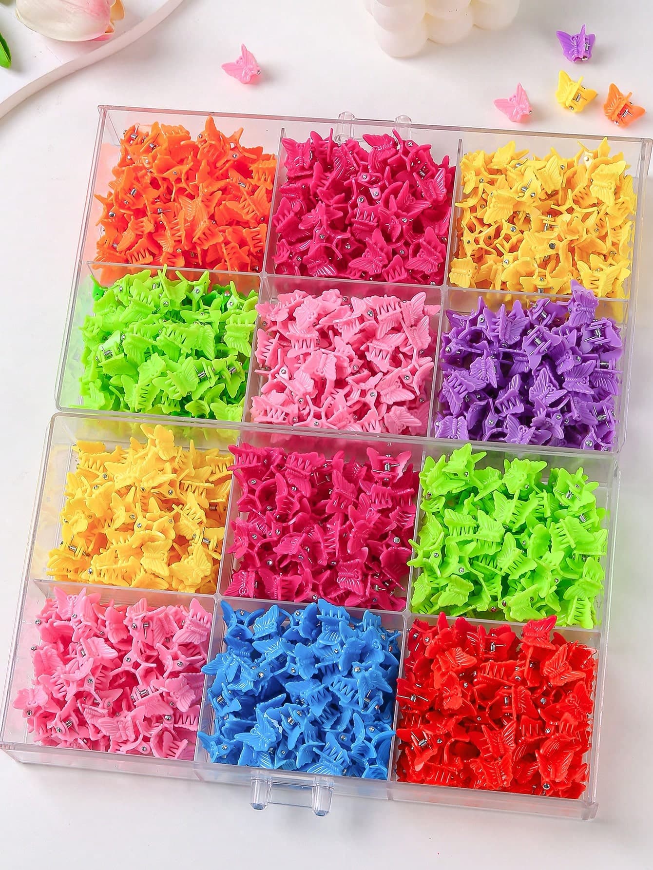 100pcs/Pack Colorful Random Butterfly Mini Hair Clips, Fashion Fresh Minimalist Cute Girl Hair Accessories, Suitable For Daily Use
