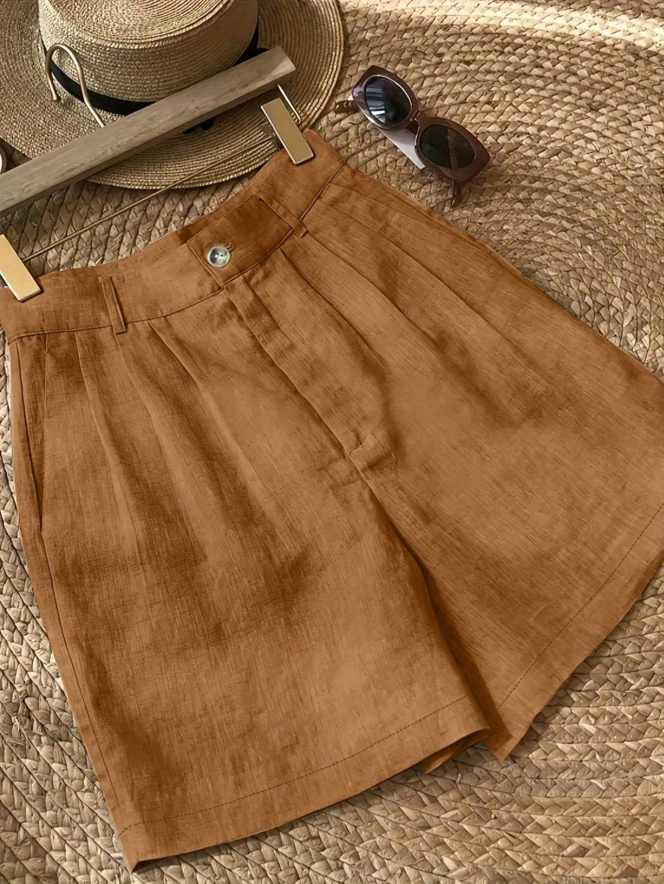 Women's Summer Vacation Casual Loose Solid Color Shorts