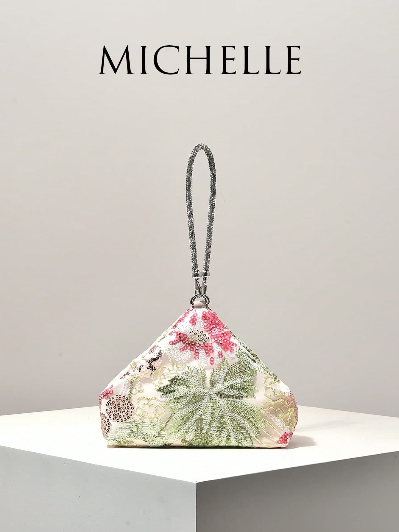 (Random Pattern) Mini Wallet, Sequin Bag, Floral Pattern, Embroidered Pouch, Novelty Bag, Suitable For Party, Prom, Wedding, Elegant Women's Wallet, Ladies Gift