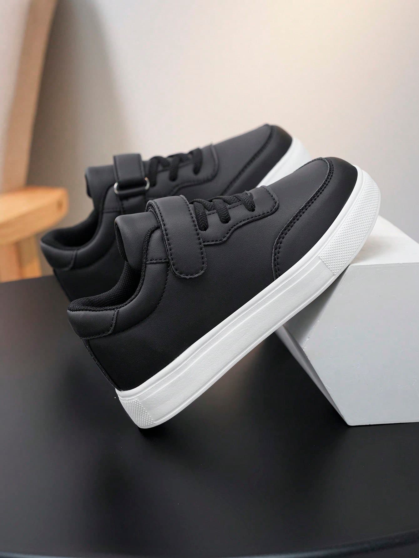 Kids' Casual Sports Shoes, Personalized Fashion Skateboard Shoes, Outdoor Lightweight Comfortable Hook And Loop Walking Shoes, Boys & Girls Student Sneakers, Versatile Casual Shoes For All Seasons