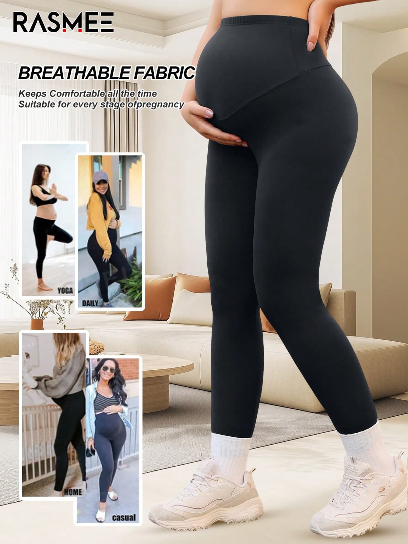 Seamless High Stretch Maternity Yoga Pants Women's Belly Support Breathable Soft Gym Leggings Sports Summer