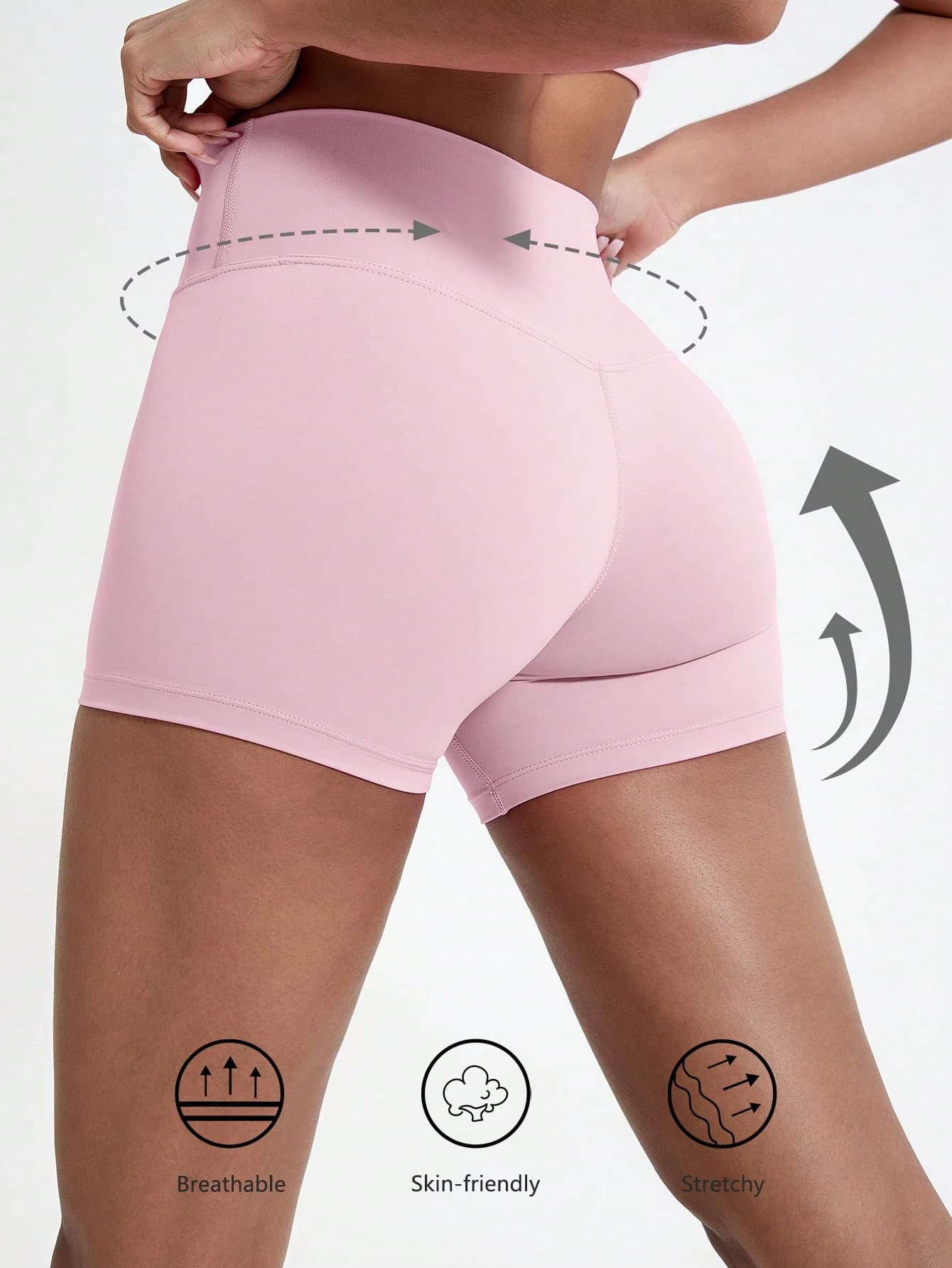 1pc High Waist Yoga Shorts, Breathable Outdoor Exercise Running Fitness Training Cycling Shorts Sports
