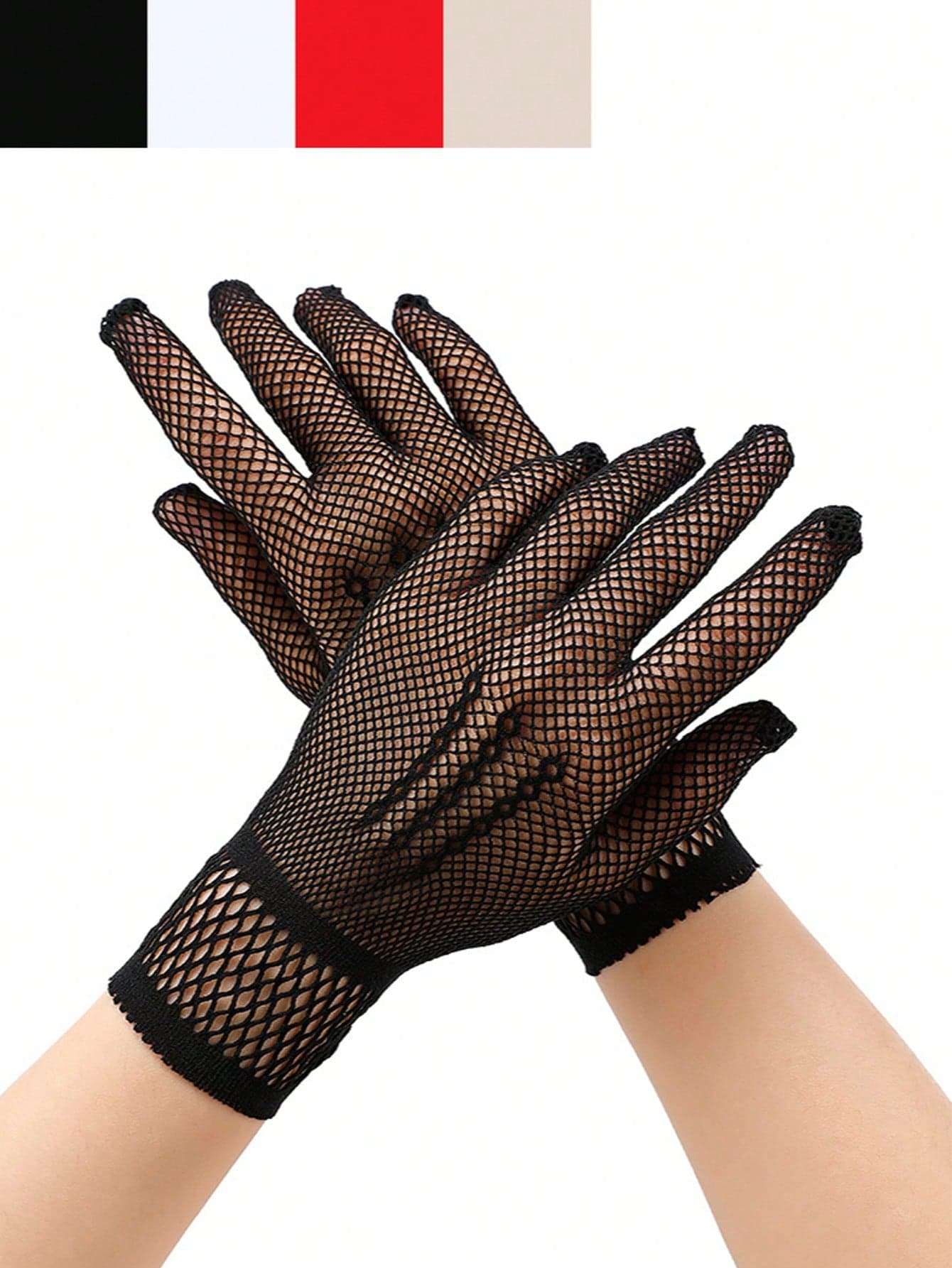 1 Pair Plaid Elegant Polyester Hollow Out Gloves, For Weddings, Parties, Dates, Mature Halloween