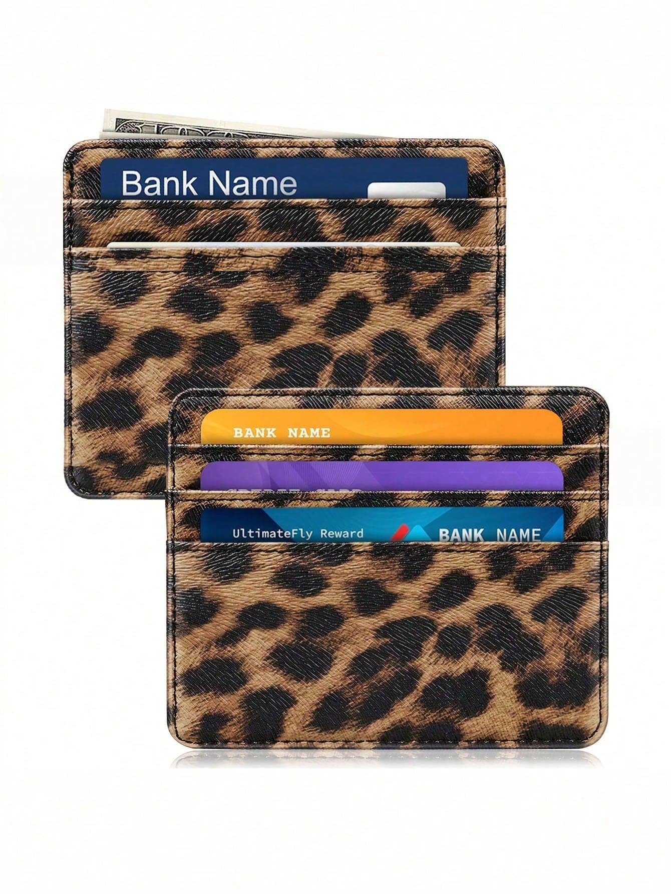 1pc Printed Multi-Card Slot Fashion Unisex Card Holder Leopard Print Valentine's Day Leopard Cheetah Print Card Case Card Wallet Name Card Holder Credit Card Holder Mini Wallet Card Pouch For Women Small Wallet Photo Card Holder
