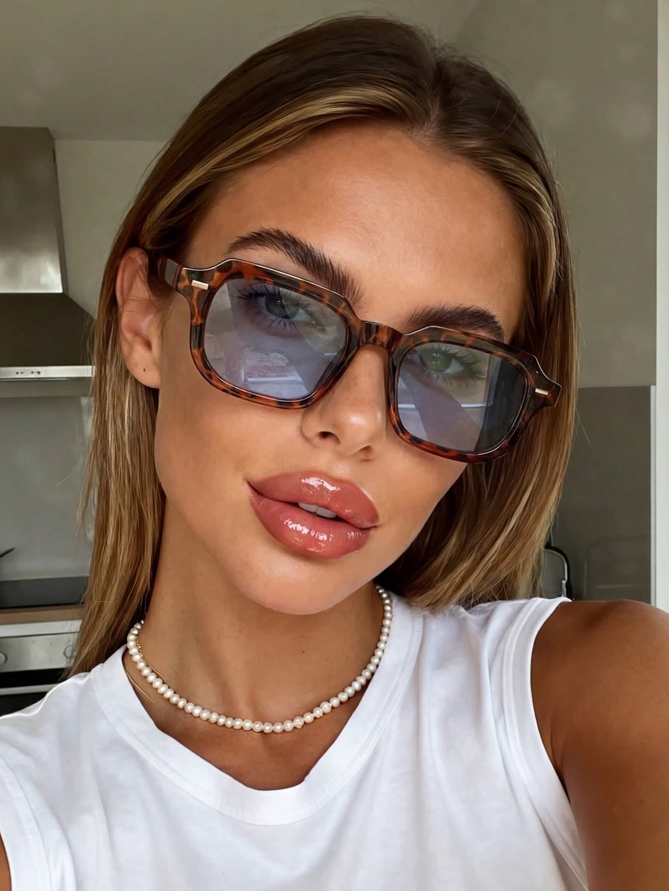 Unisex Square Leopard Blue Classic Sunglasses For Daily Wear, Rave Parties And Campus Looks