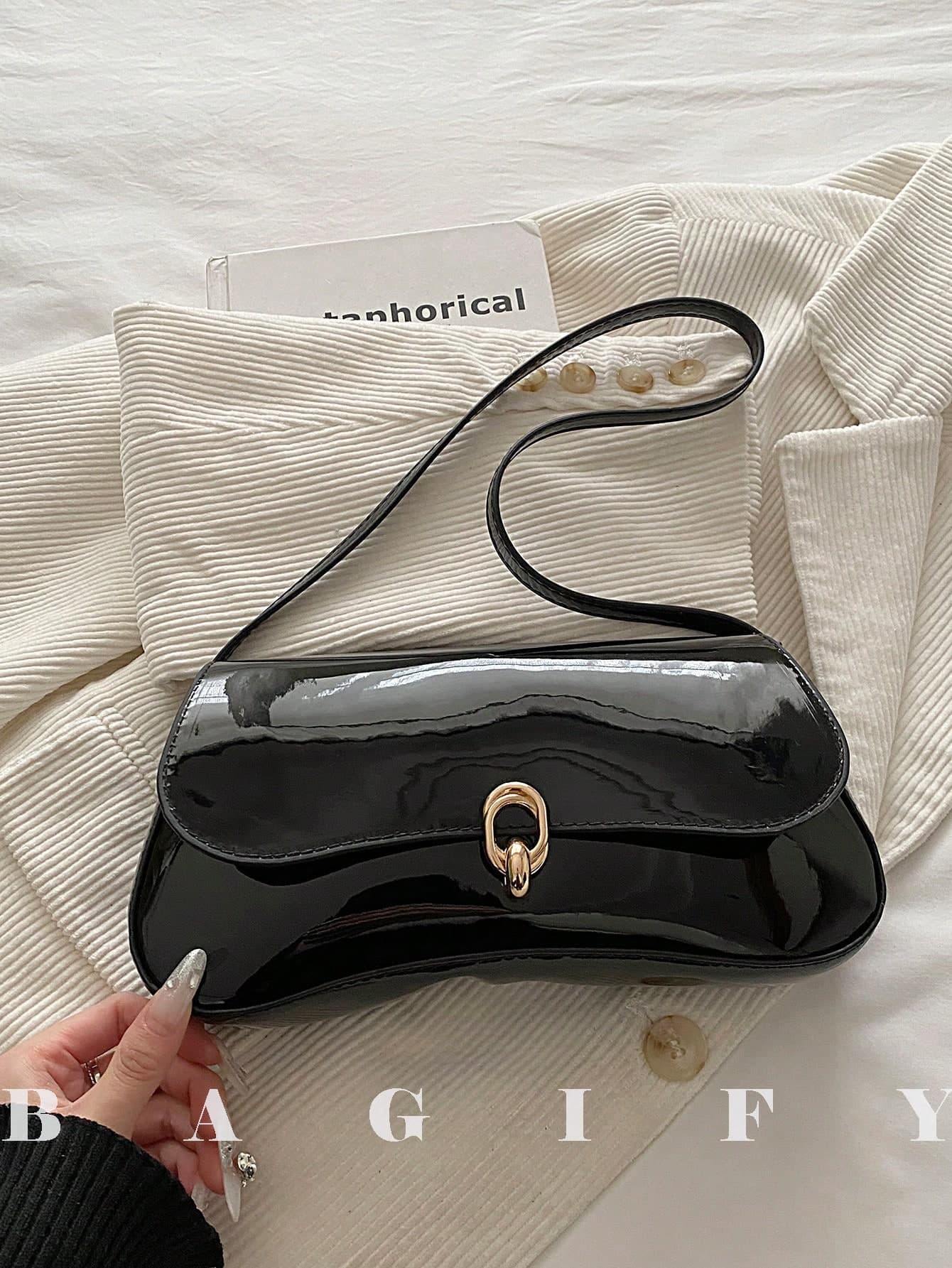 Women's Vintage Faux Leather Flap Decor Shoulder Bag, Suitable For Dating, Outing, Party