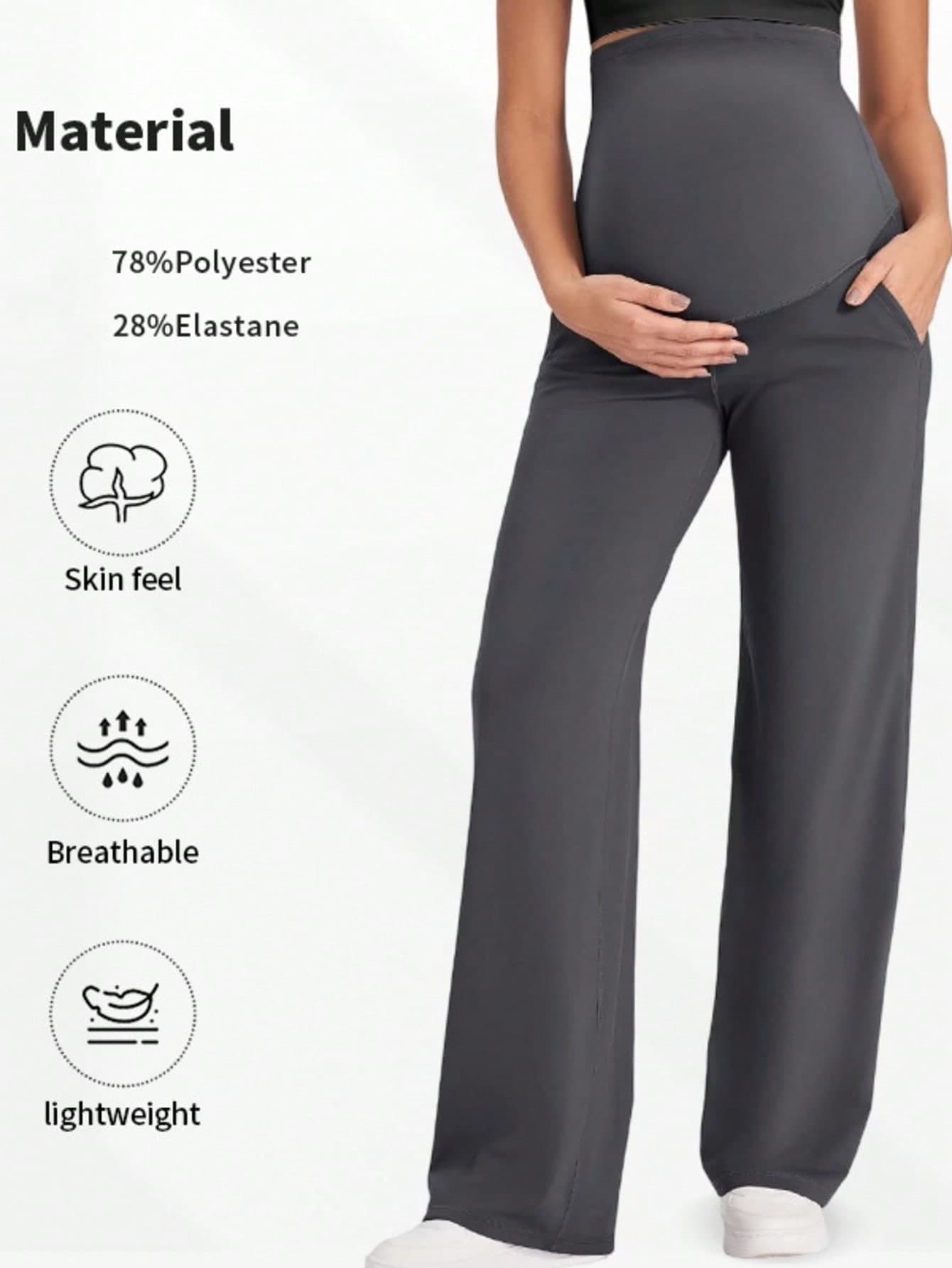 1-PC Women's Maternity Pants, Are In A Simple And Pure Black Color. They Adopt An Elastic Waistband Design That Won't Oppress The Abdomen Summer