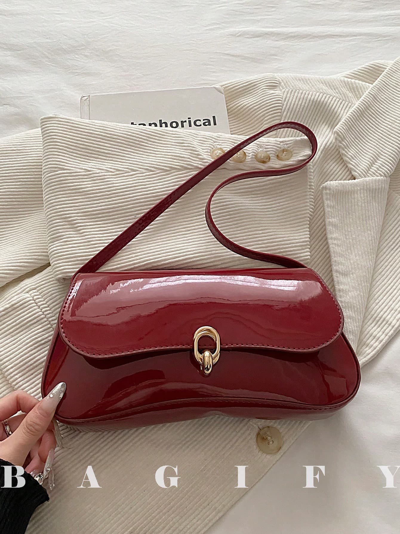Women's Vintage Faux Leather Flap Decor Shoulder Bag, Suitable For Dating, Outing, Party