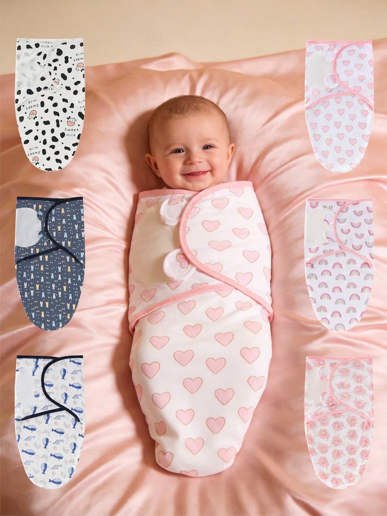 1pc/3pcs Soft & Comfortable Newborn Swaddle Blanket, Suitable For Spring & Summer, Fits Baby Boys & Girls, Easy To Use & Wrap, Fits 0-3 Months Infants, Great For Baby Shower Gifts, Outdoor Activities, Newborn Essentials