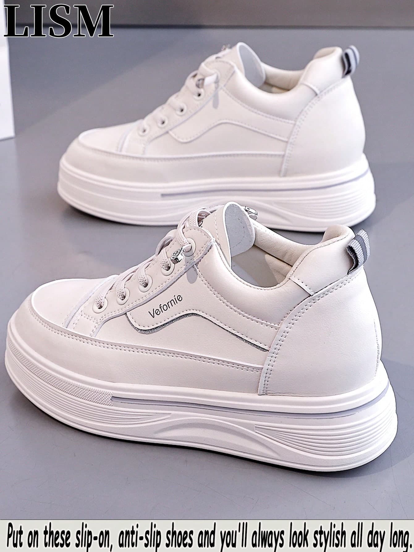 LISM 1 Pair Women's Casual Sneakers, 2026 Summer New Korean Retro Versatile Durable & Easy To Clean Platform Shoes