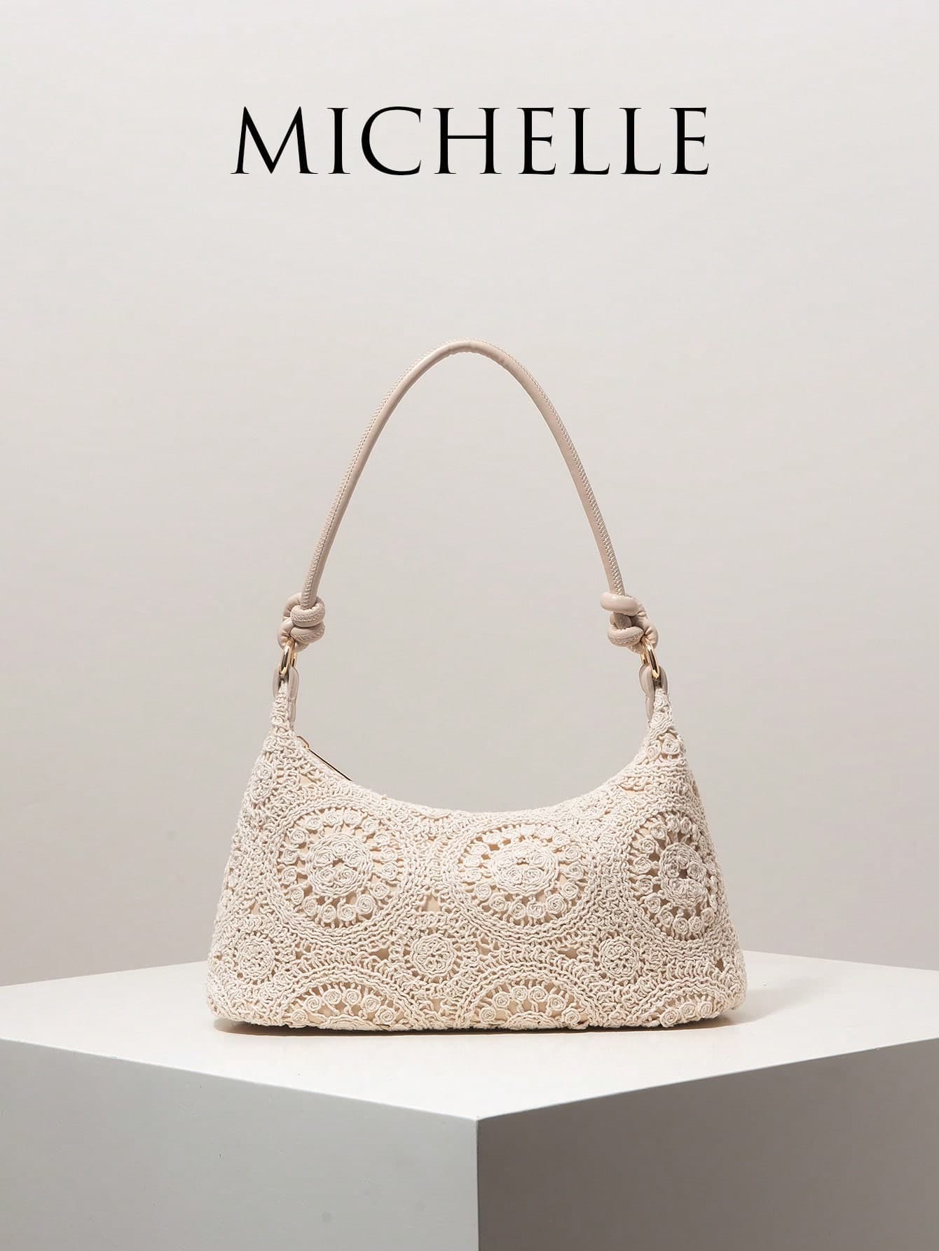 Women's Floral Print Shoulder Bag, Bohemian Style Summer Beach Bag, Essential For Travel And Vacation ,Holiday,Straw Bag