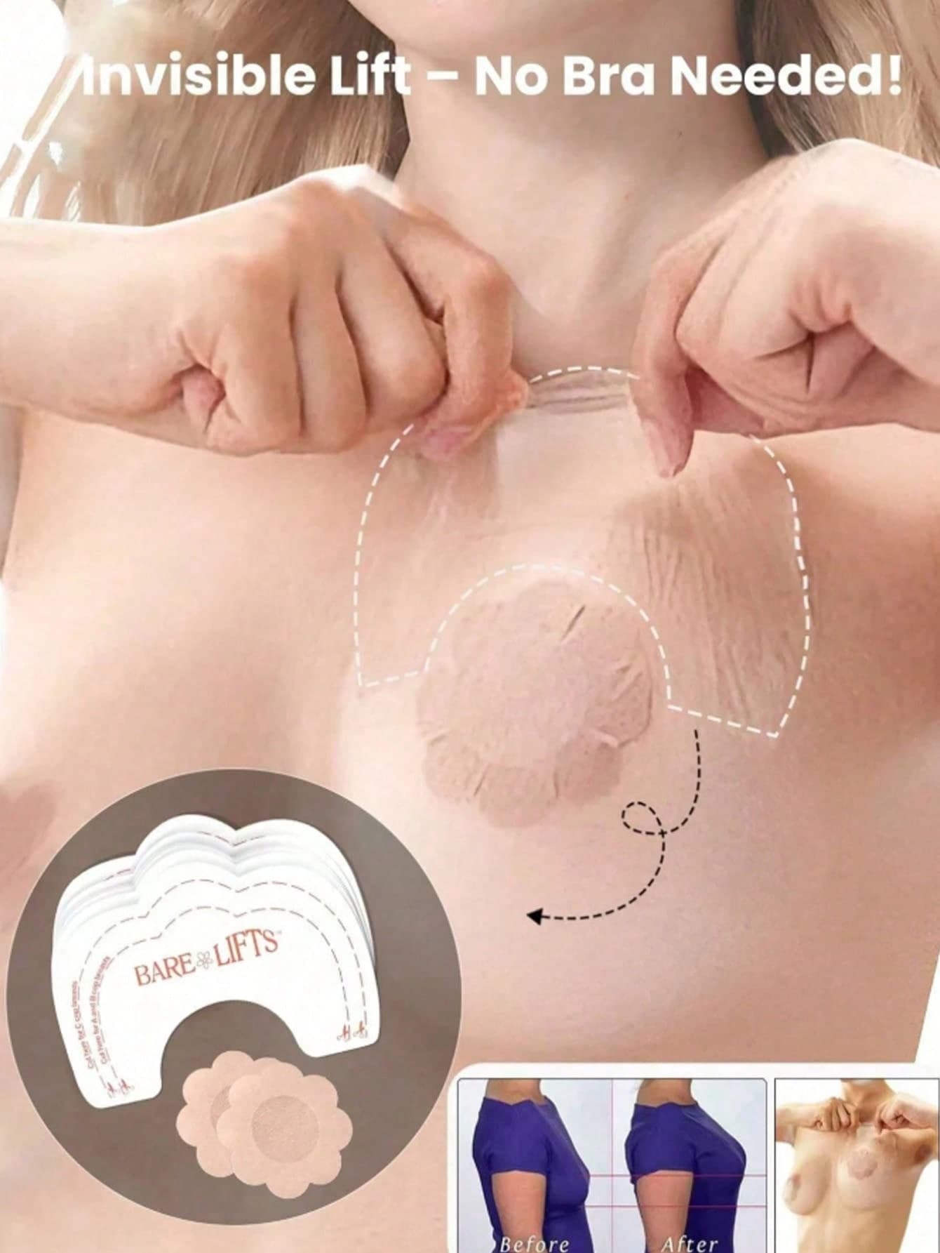 10/20/40pcs Ultrathin Invisible Lift Breast Petals - Transparent Bust Support Pads, Suitable For Backless And Strapless Dresses, Seamless Lift