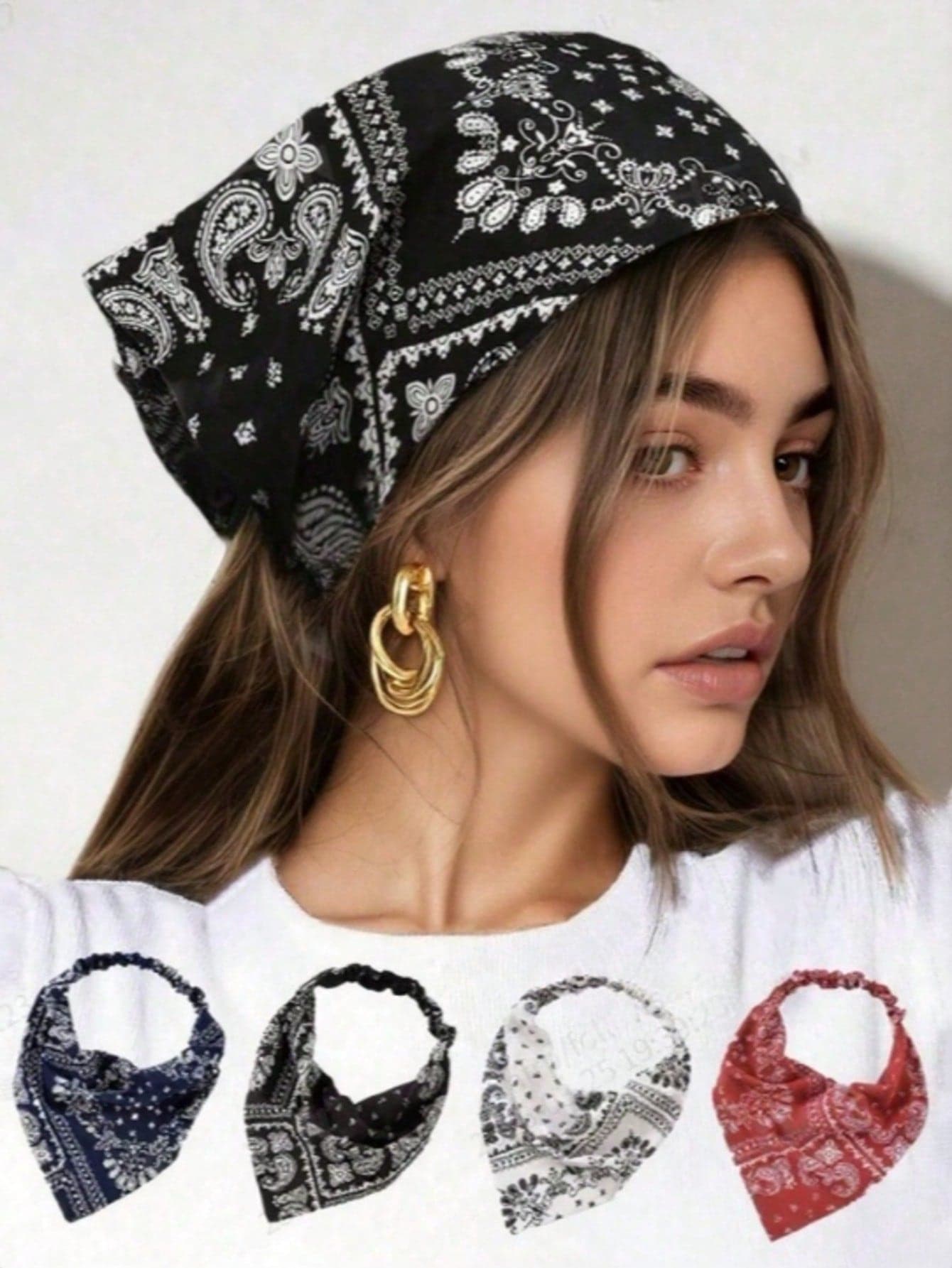 1pc Women's Fashionable Unique Leopard Print Polka Dot Bohemian Print Headband,Sun Protection Sweat-Absorbing Elastic Headband