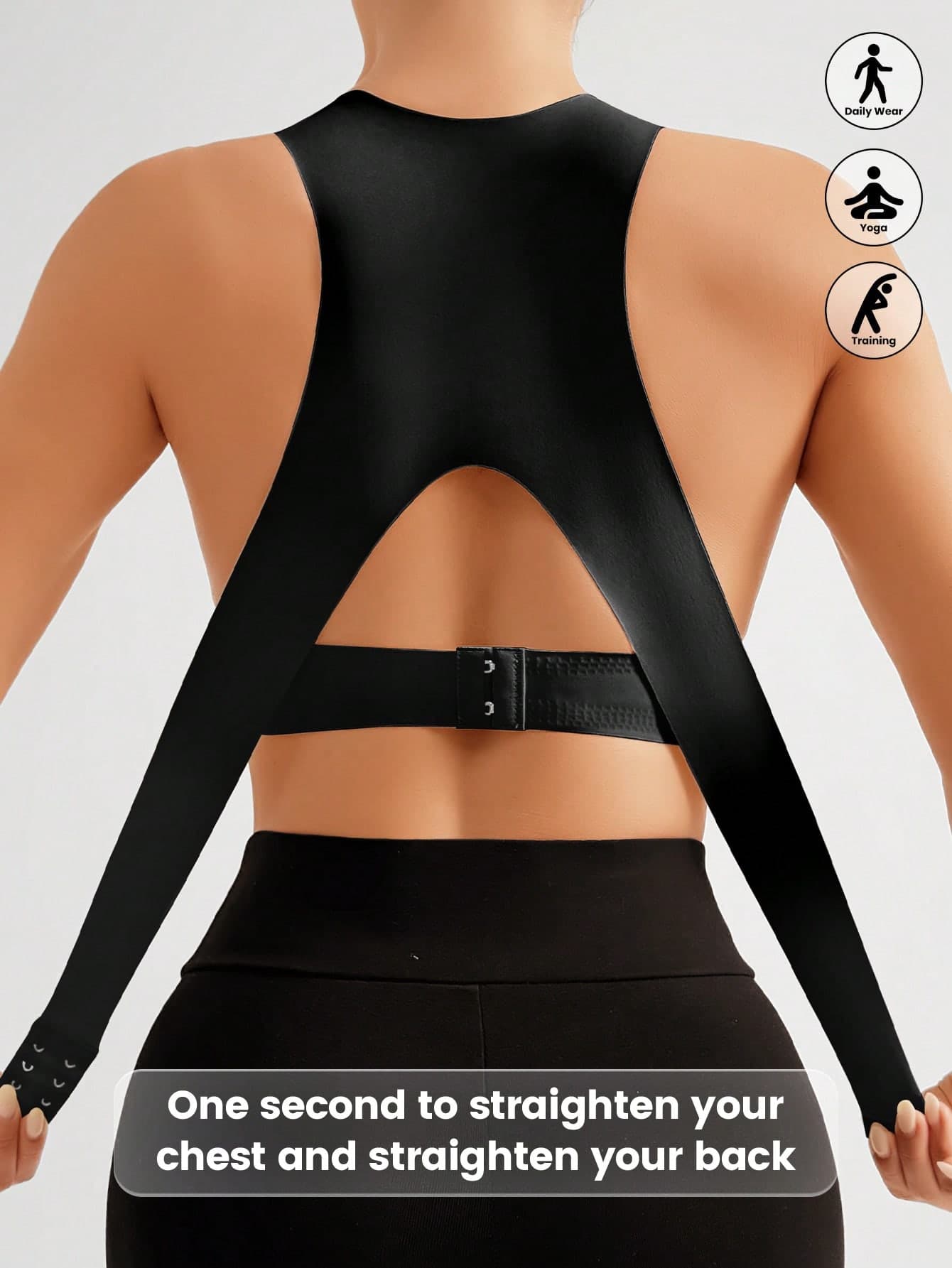 1pc Women's Wireless Front & Back Closure Sports Bra, Riding & Workout, Anti-Sag