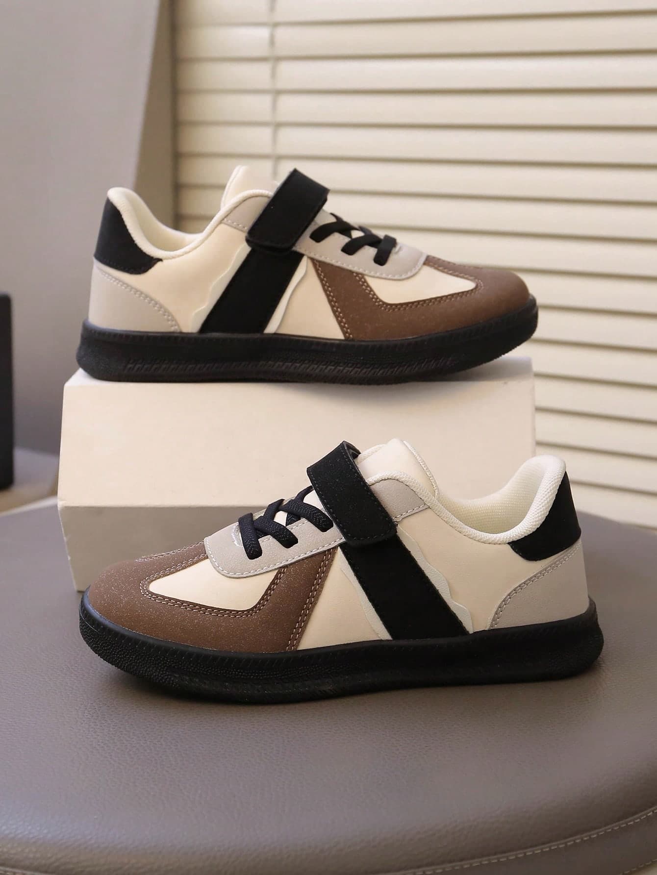 New Colorblock Sneakers, Retro Outdoor Sports Casual Shoes For Toddler Boys And Girls