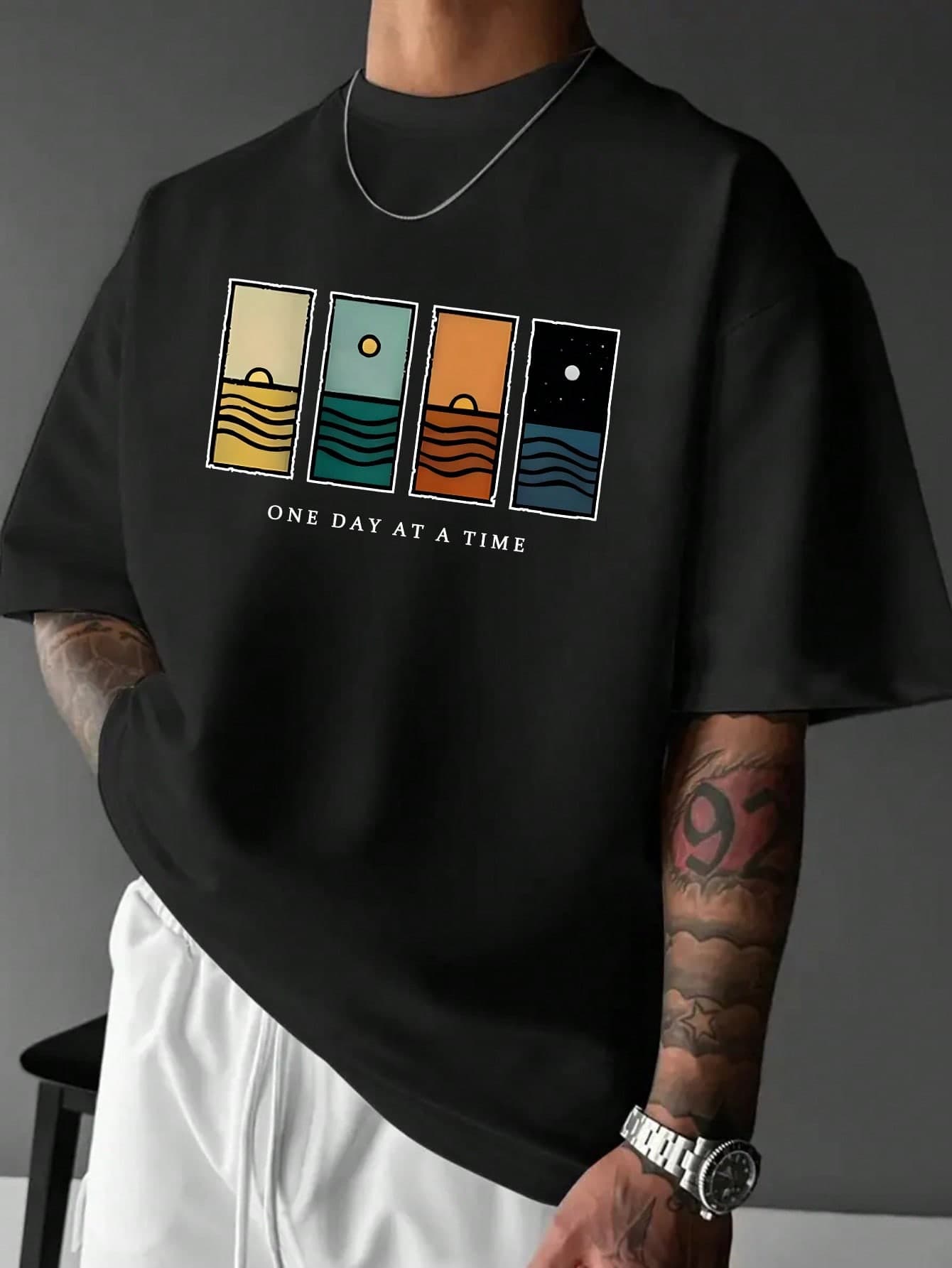Men's Minimalist Printed Short Sleeve T-Shirt | Leading The Fashion