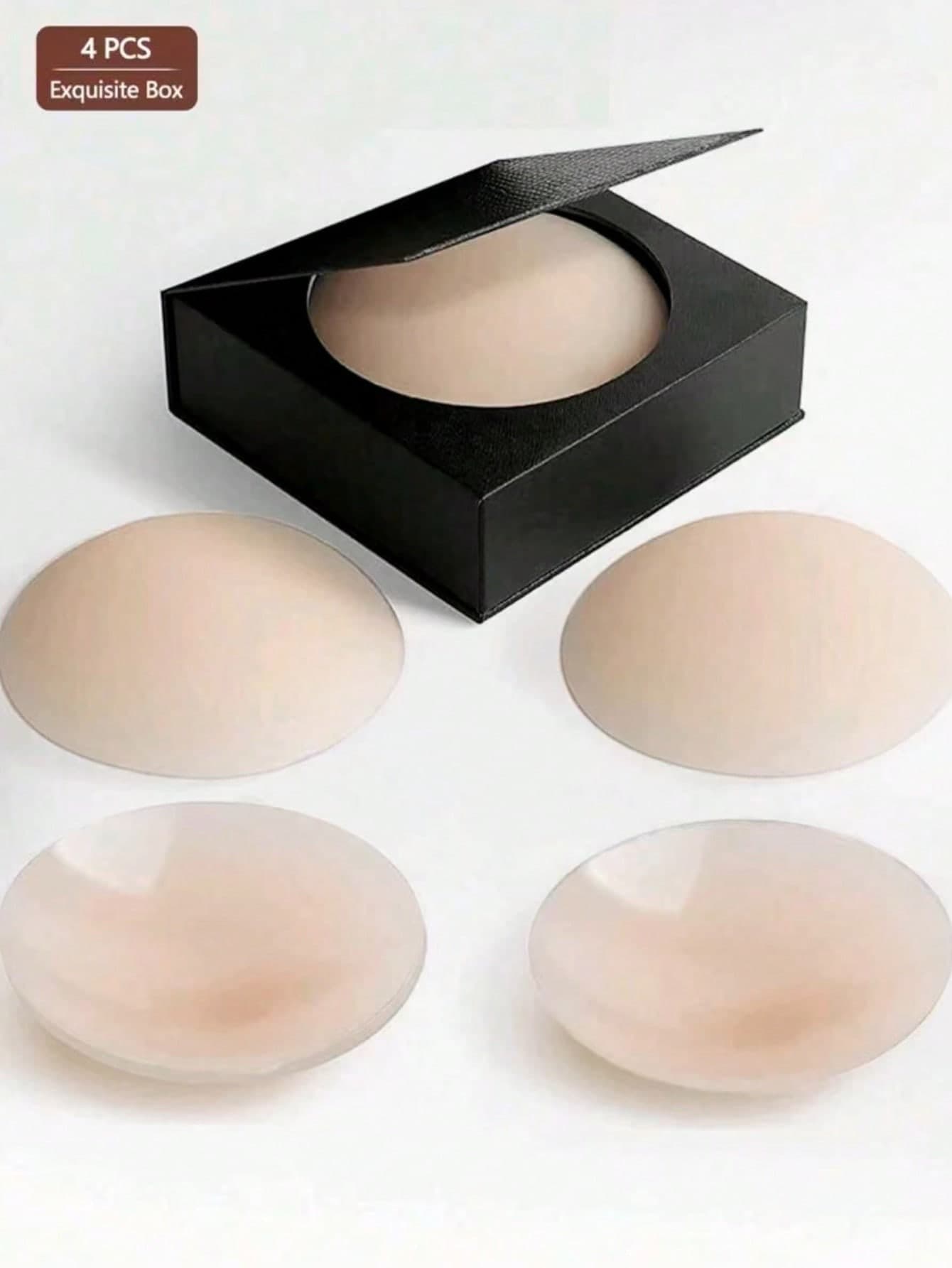 2 Pairs Reusable Silicone Invisible Nipple Covers, Waterproof Adhesive Pasties, Suitable For Women's Wedding Dresses, Backless Gowns, Photography And More