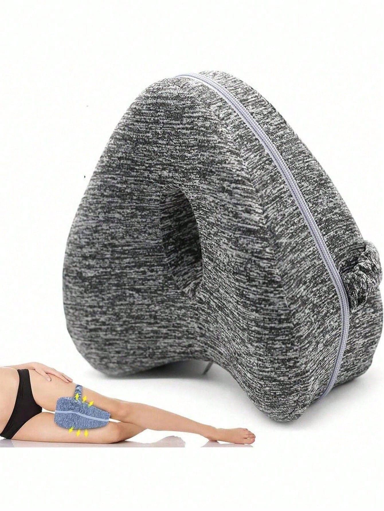 1pc Side-Sleeping Leg Pillow, Ergonomic Memory Foam Knee Pillow With Adjustable Strap, Orthopedic Leg Support Cushion. Relieves Hip Pain, Designed For Pregnancy Sleep; Removable And Washable Pillowcase, Home Bedding And Portable Travel Pillow, Suitable For Travel Use. Soothes Knee, Lower Back, Leg And Hip Discomfort, Improves Sleep Quality, Ideal Gift For Mother's Day And Birthday.