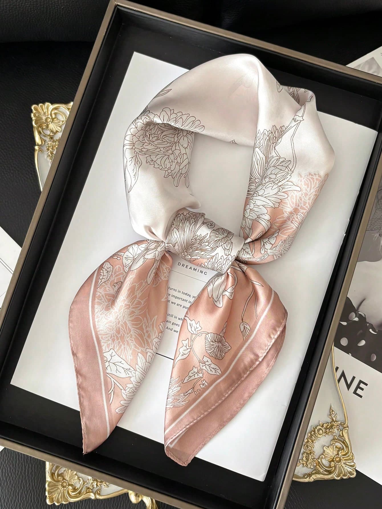1pc Women's Solid Color Handkerchief Scarf, Colorful Graffiti Print, 70x70cm Square Headscarf/Neckerchief, Elegant Headdress Scarf