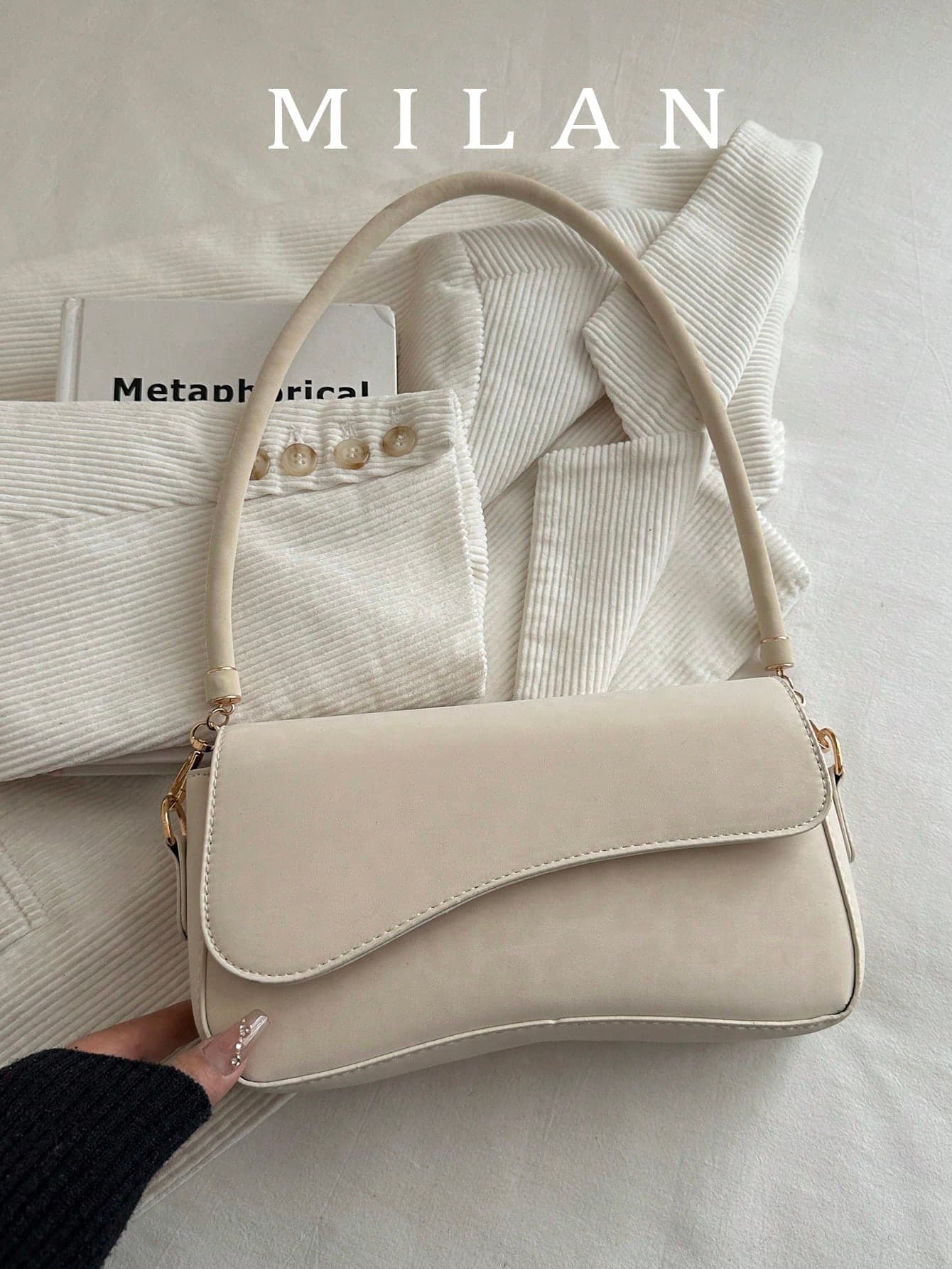 Fashionable Leopard Print Asymmetrical Flap Vintage Minimalist Elegant Shoulder Bag
