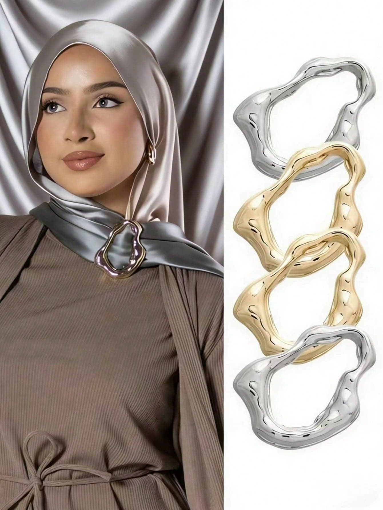 2/4pcs Muslim Women's Fashion Metal Scarf Clips, Used For Decorative Scarf Fixing,Beach,Holiday
