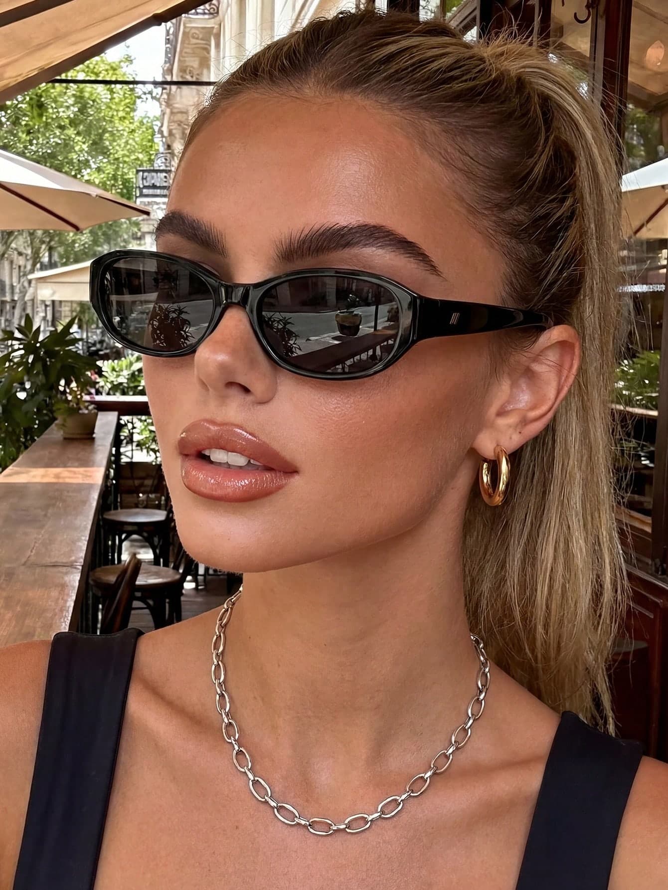 1 Pair Unisex Fashion Glasses, Suitable For Vacation, Travel, Beach, Daily Outfit, Photography And Various Occasions