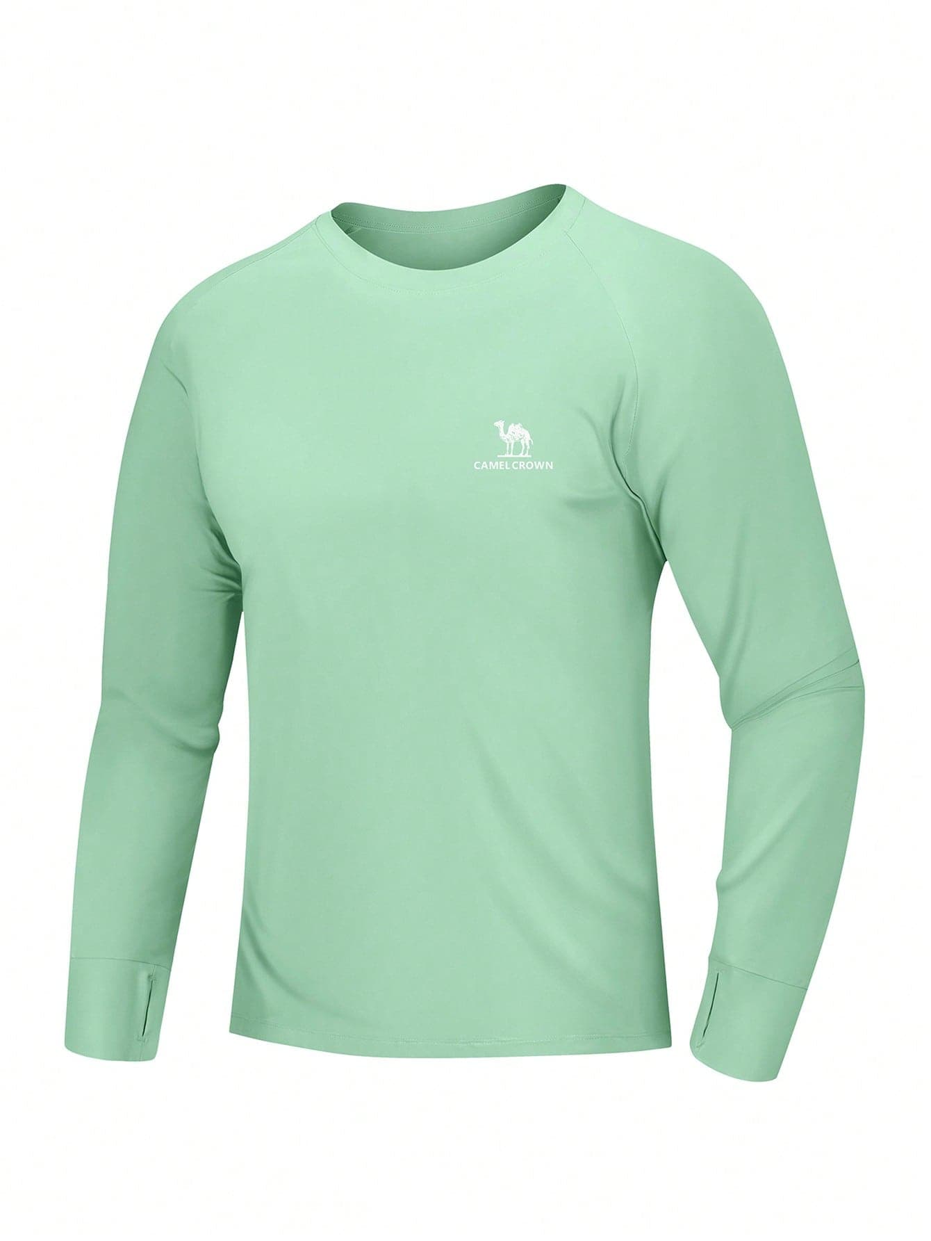 CAMEL CROWN Men's UV Protection T-Shirt, SPF 50+, Long Sleeve Quick-Dry Lightweight Sun Protective Clothing, Suitable For Fishing, Running, Swimming And Other Activities