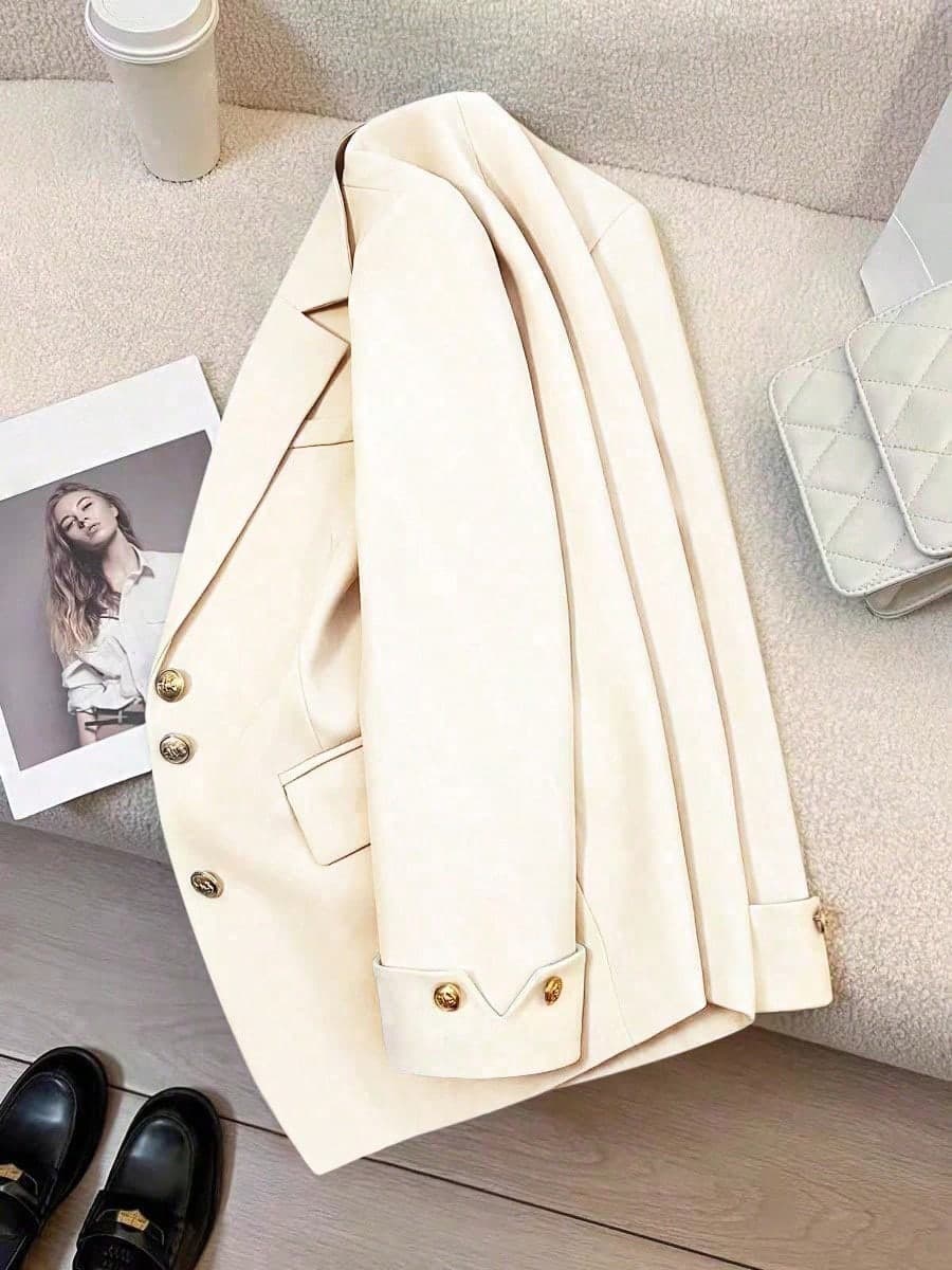 Plus Size Women Long Sleeve Fashionable Business Suit Jacket