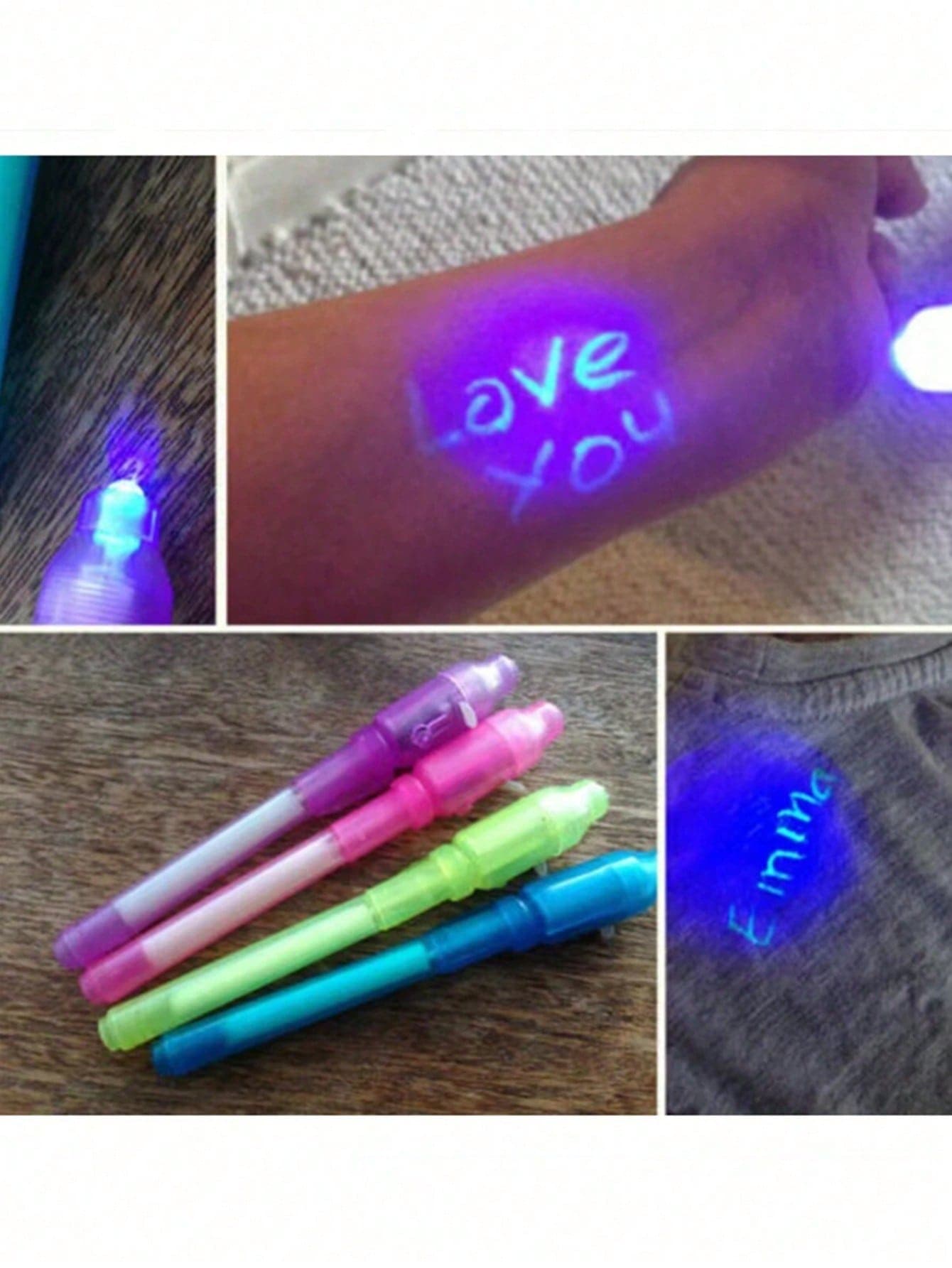 12pcs Glow Pens, Purple, 2-In-1 UV Black Light Combo, Invisible Ink Pens With UV Lamp, Spy Pens, Magic Marker Pens, Party Favors, Easter Christmas Gifts, Invisible Ink Pens, 12/15 Pcs Upgraded Spy Pens With UV Lamp, Magic Marker Pens For Secret Birthday Messages, Writing Confidential Information, Easter Christmas Party Favor Bags/Accessories, Colors And Shapes Random