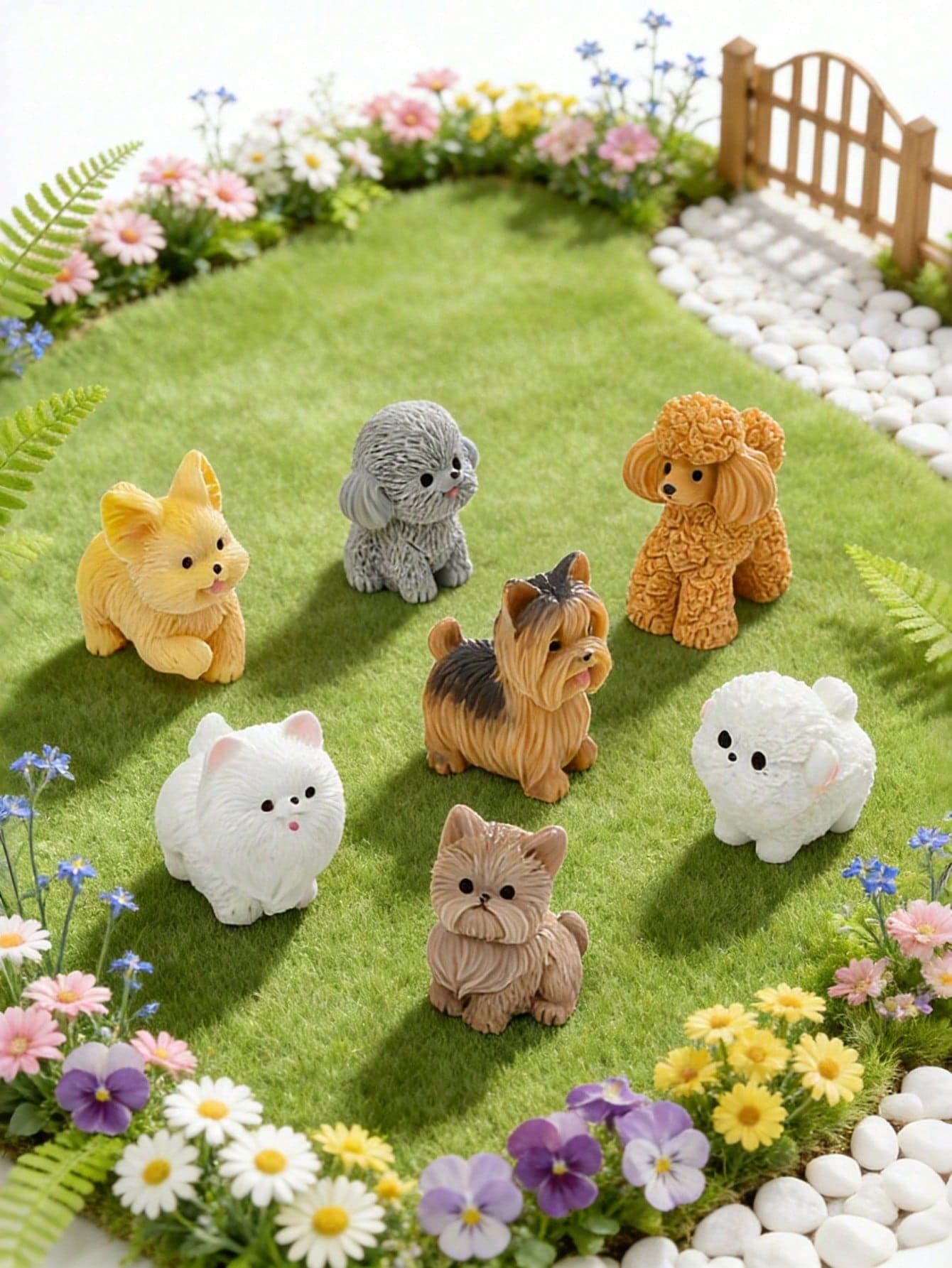 10/20pcs Resin Small Dog Figurines, Miniature Garden Decor Accessories, Suitable For Bedroom, Desk, Office, Delicate Texture With Lively Expressions, Bringing Warm And Cozy Atmosphere To Your Home, Wishing You Surrounded By Beauty,Random Style