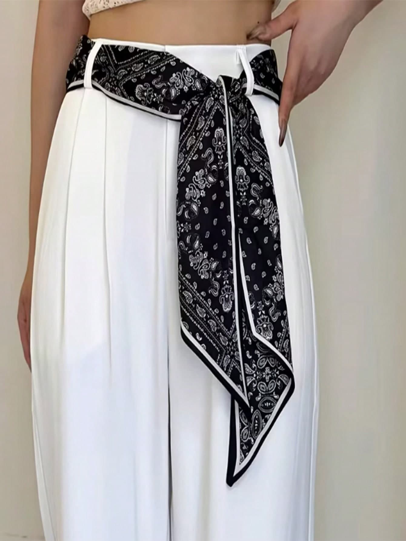 1pc New Paisley Pattern Scarf Belt For Women, Jeans Accessory Ribbon, Suitable For Spring, Summer, Autumn, Winter
