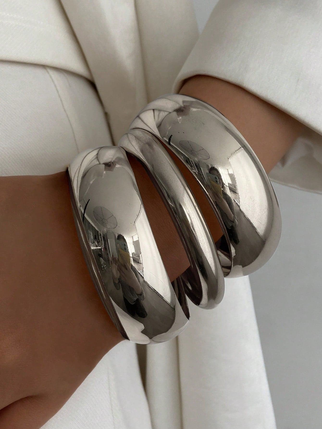3pcs Vintage Punk Style Thick Finger Rings, Exaggerated Fashionable Gold/Silver Metal Bracelets, Suitable For Women's Daily And Party Wear, Holiday Gifts, Jewelry Accessory Set (Metal Surface May Have Slight Scratches)