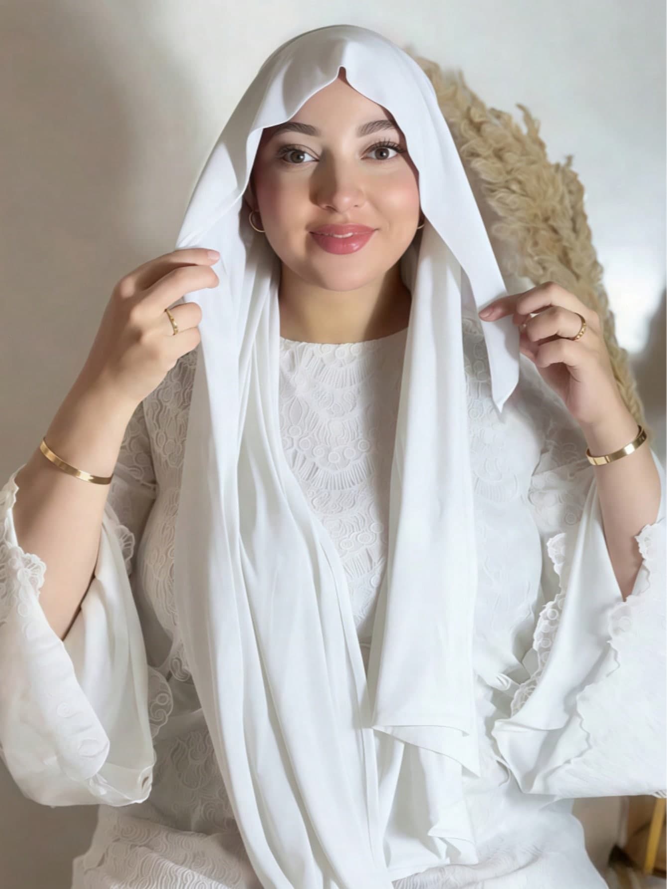 1pc Women's Instant Headscarf Tie-Tie Scarf, Classic Solid Color Neck Scarf With Tie Back, For Daily Wear, Abaya